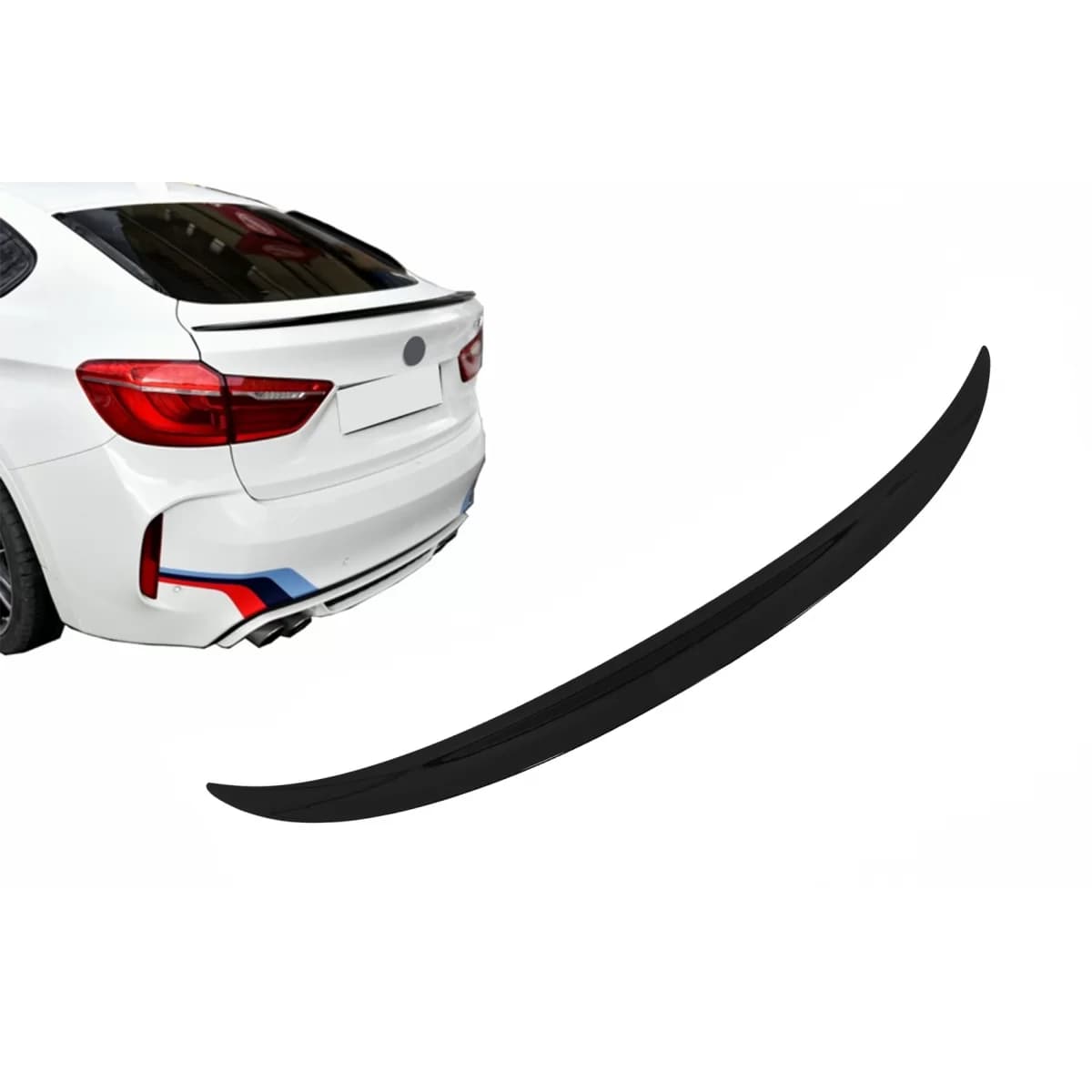 Trunk Boot Spoiler suitable for BMW X6 F16 (2015-Up) Sport Design Piano Black