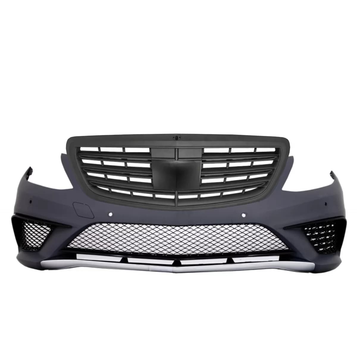 Front Bumper suitable for Mercedes S-Class W222 (2013-06.2017) PDC with Front Grille Black S63 Design