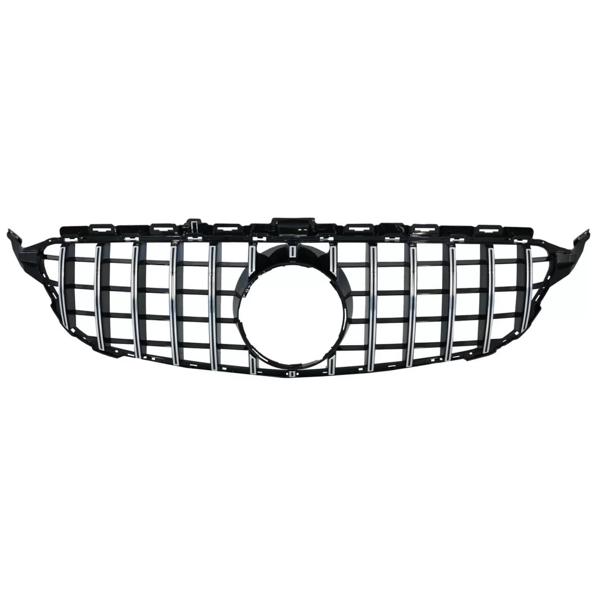 Front Grille suitable for Mercedes C-Class W205 S205 C205 A205 (2014-2018) GT-R Panamericana Design Crom Without Camera