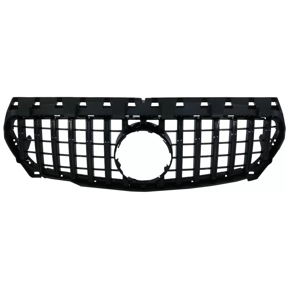 Front Central Grille suitable for Mercedes CLA C117 X117 W117 (2013-2018) CLA45 GT-R Panamericana Design All Black