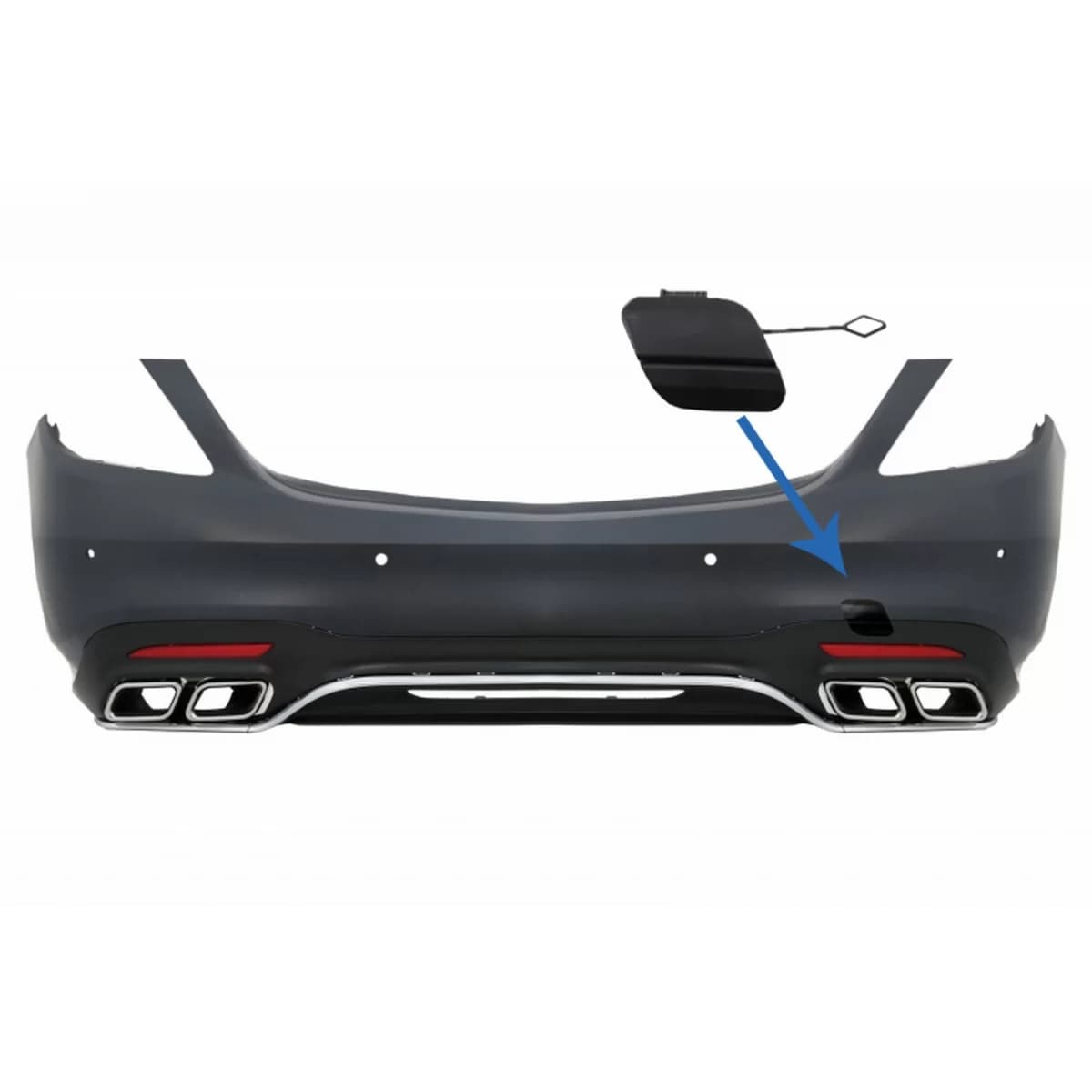 Tow Hook Cover suitable for Rear Bumper S63 A-Design Mercedes S-Class W222 Facelift (2017-UP)