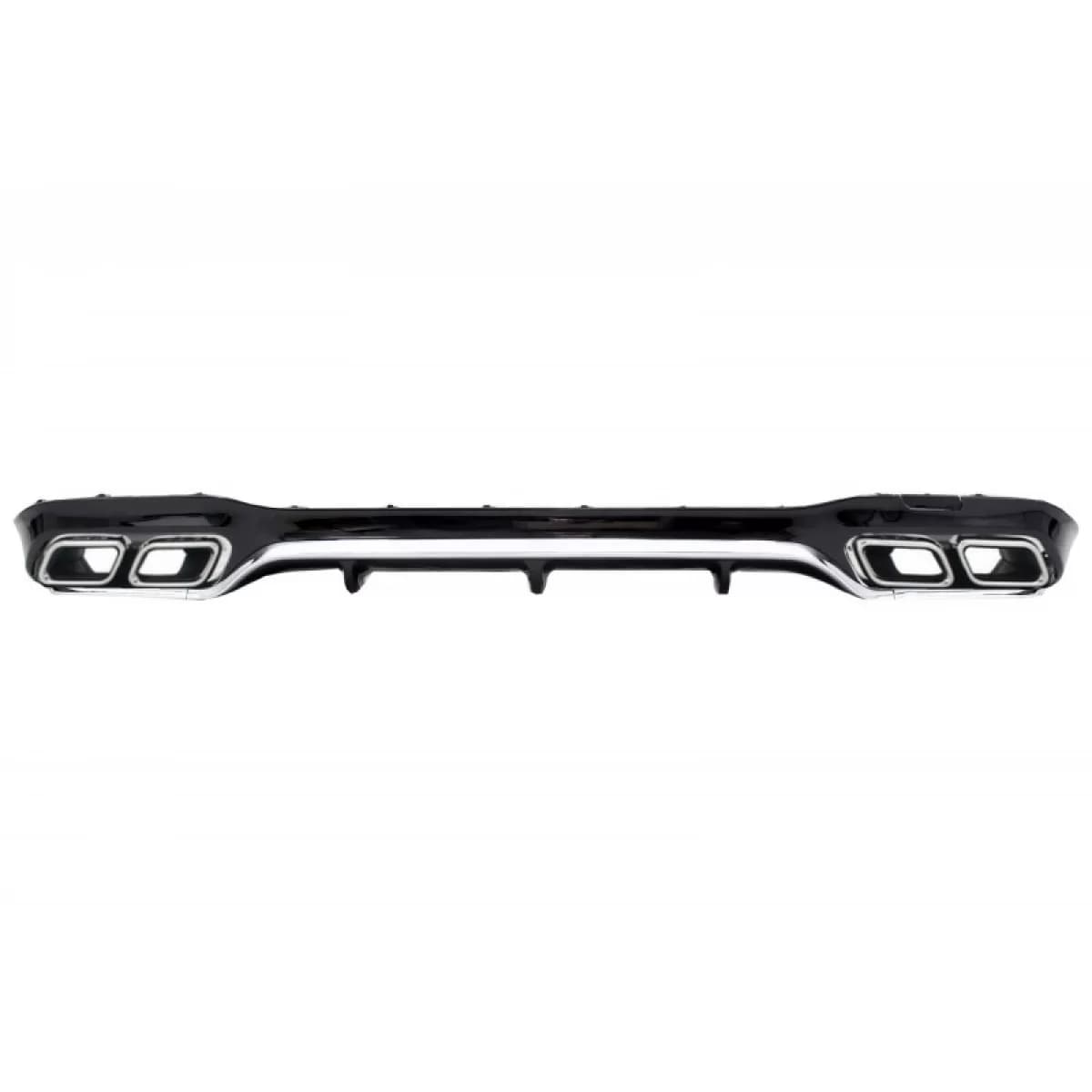 Rear Bumper Air Diffuser with Exhaust Muffler Tips Chrome Edition suitable for Mercedes E-Class W213 AMG Line (2016-2019) E63 Design