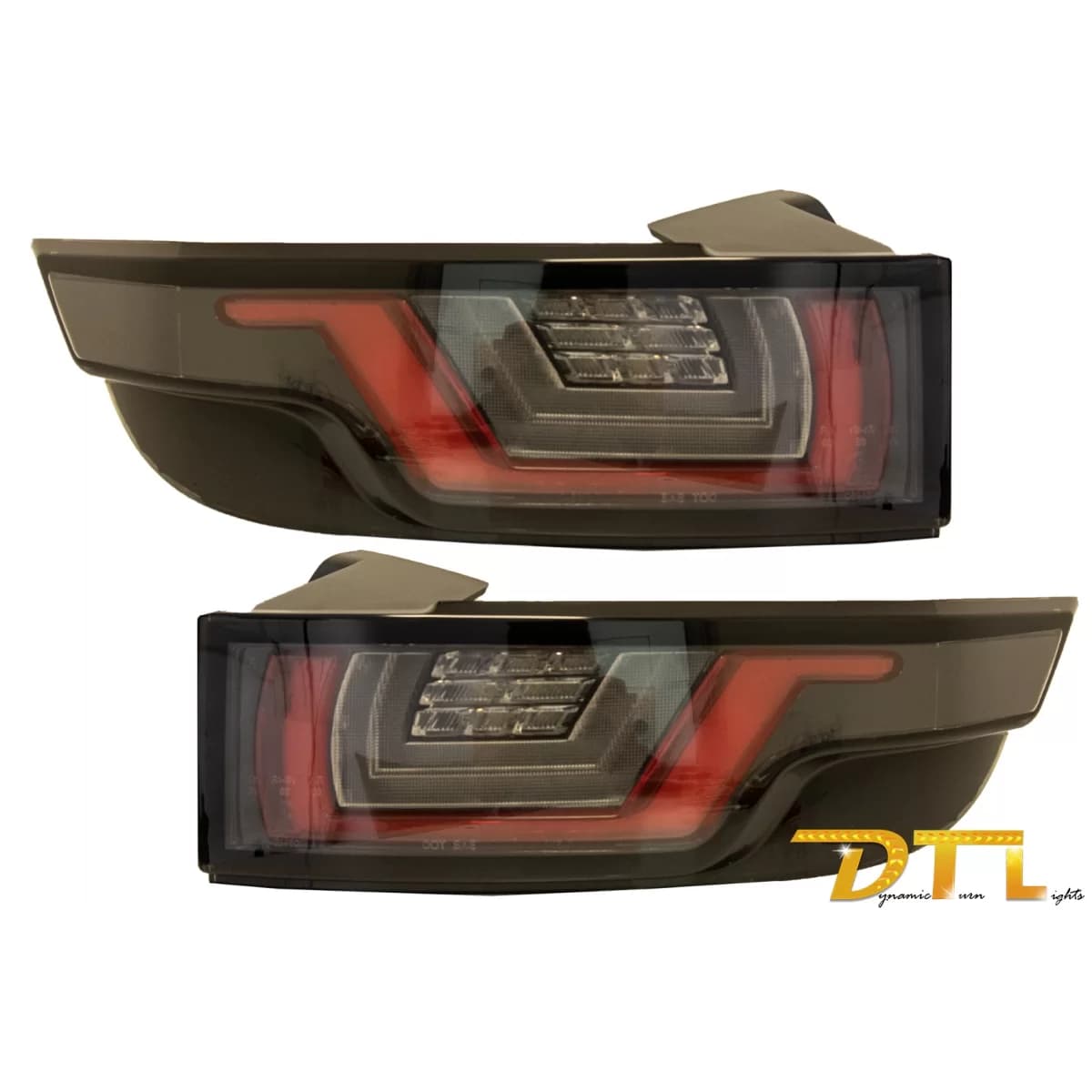 Dynamic Sequential Turning Light Full LED Taillights suitable for Range Rover Evoque L538 (2011-2014) Light Bar Chrome Black