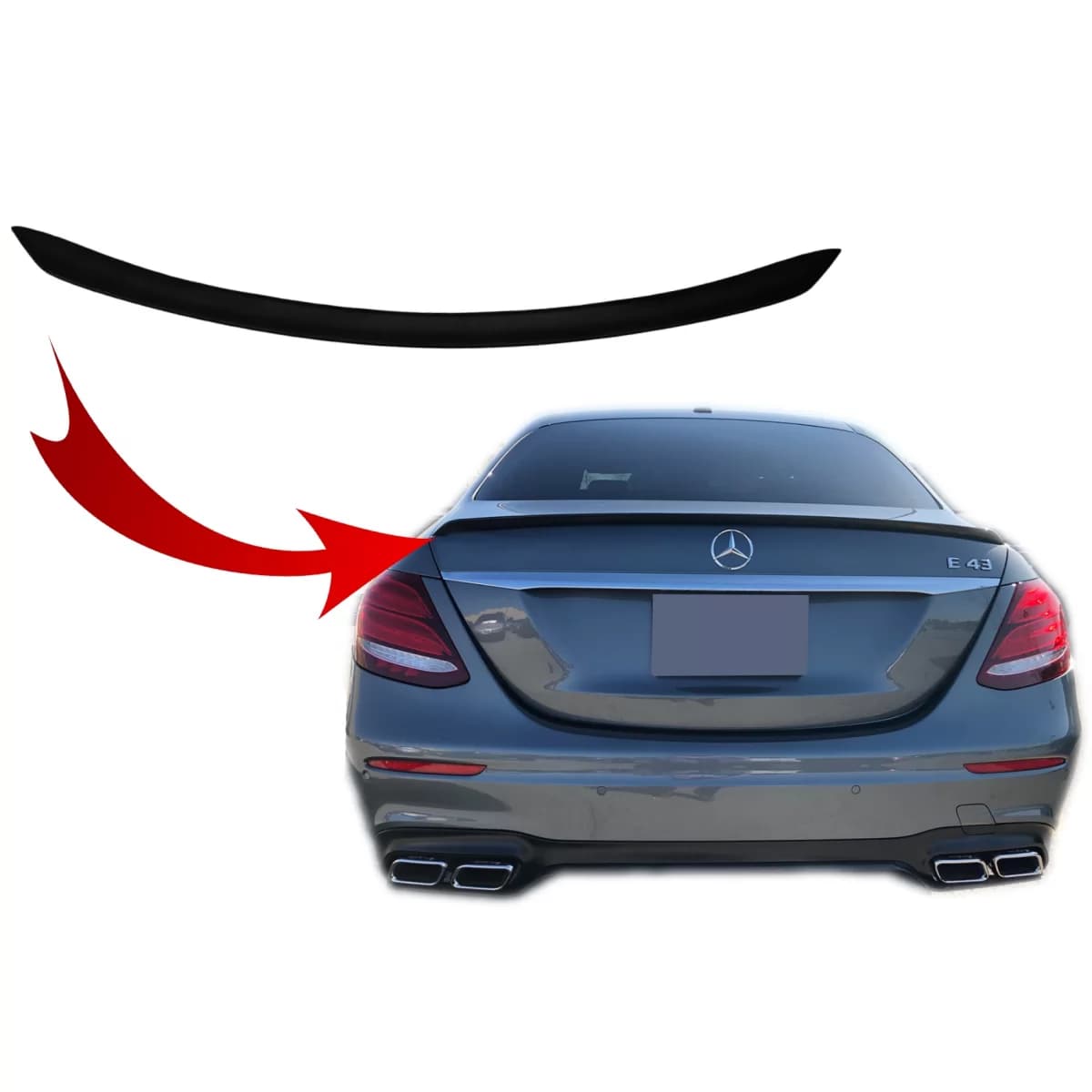 Trunk Spoiler suitable for Mercedes E-Class W213 (2016-up) Matte Black