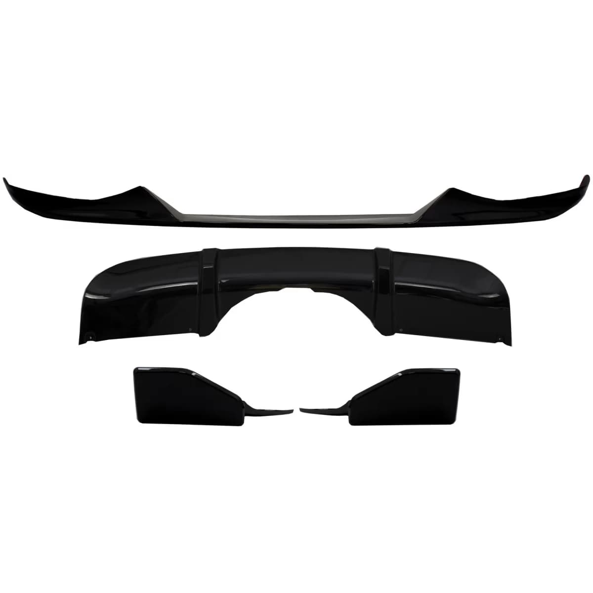 Body Kit Front Bumper Lip and Air Diffuser suitable for BMW X5 F15 (2014-2018) Aero Package M Technik Sport Piano Black