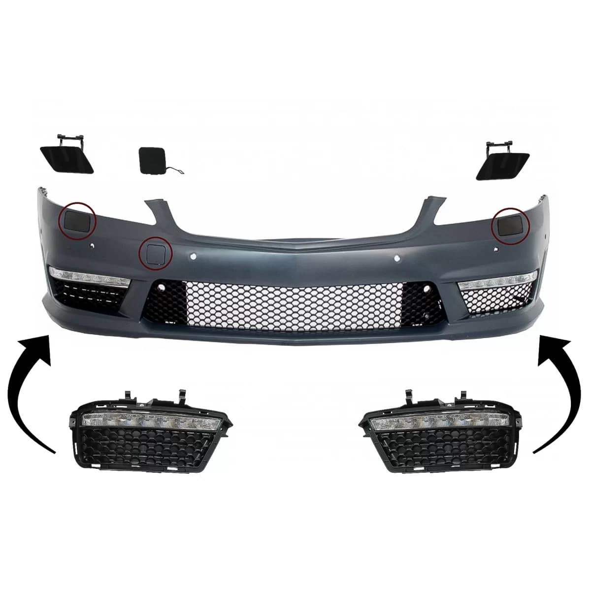 Front Bumper Parts suitable for Mercedes S-Class W221 (2005-2012) S63 S65 Design