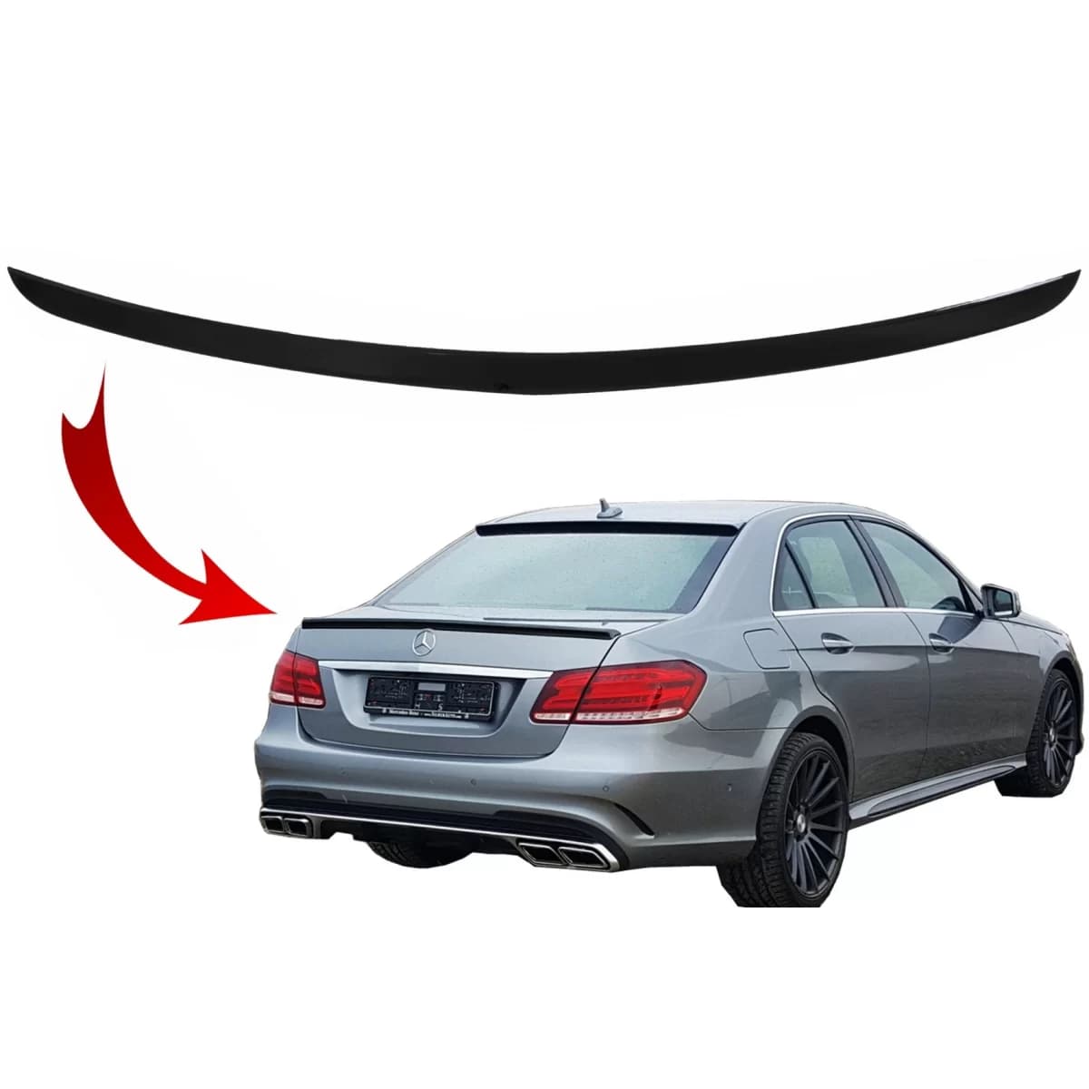 Trunk Spoiler suitable for Mercedes E-Class W212 (2009-2016) Piano Black