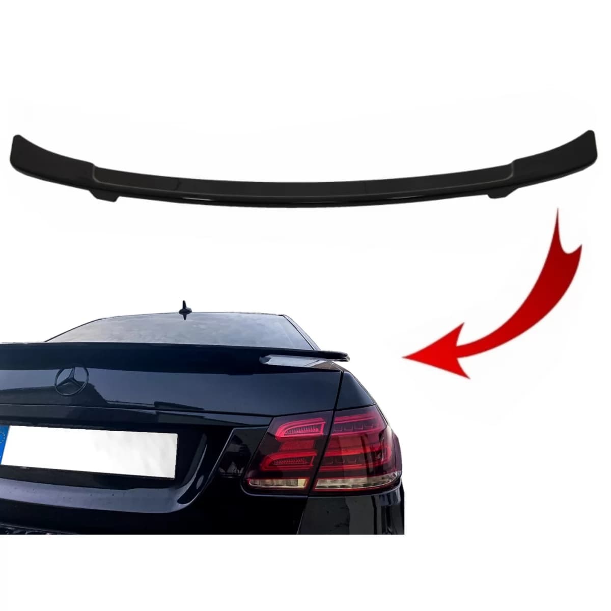 Trunk spoiler suitable for MERCEDES E-Class W212 (2009-2016) GTS Design Piano Black