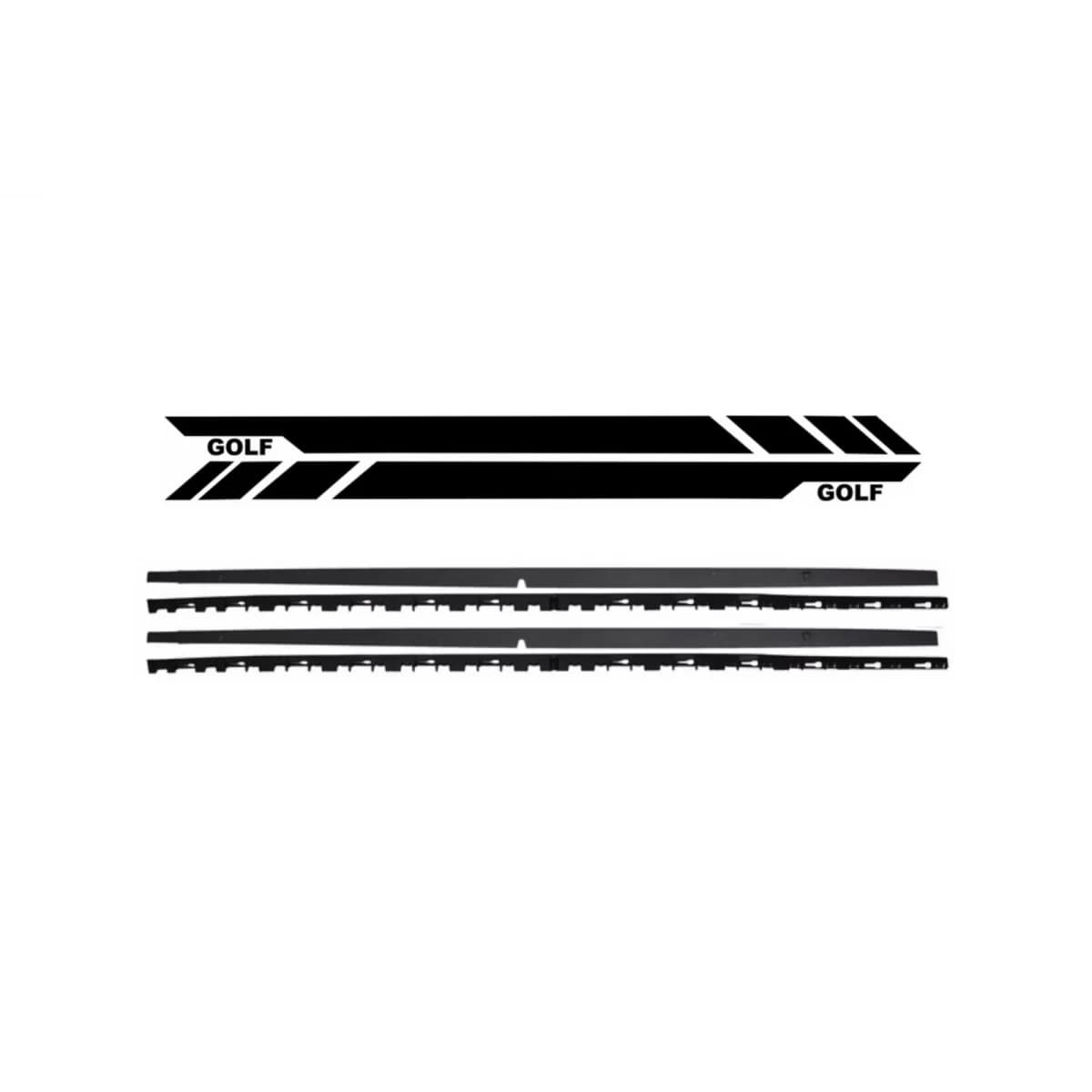 Side Skirts with Side Decals Sticker Vinyl Black suitable for VW Golf 7 VII Hatchback (2013-2017) GTI Design