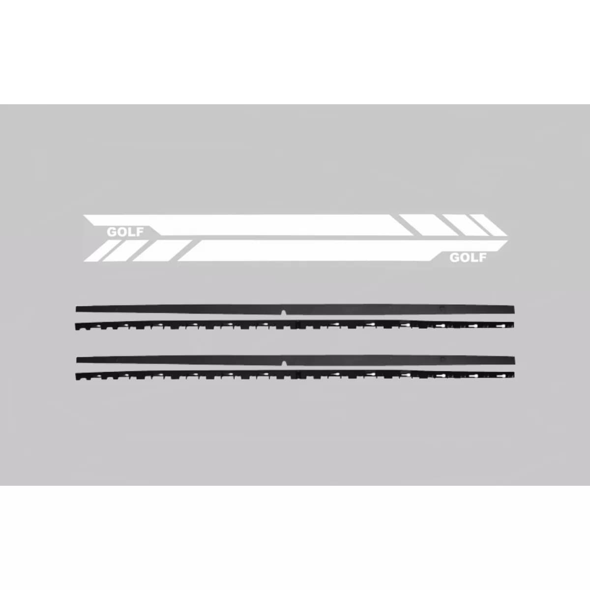 Side Skirts with Side Decals Sticker Vinyl White suitable for VW Golf 7 VII Hatchback (2013-2017) GTI Design