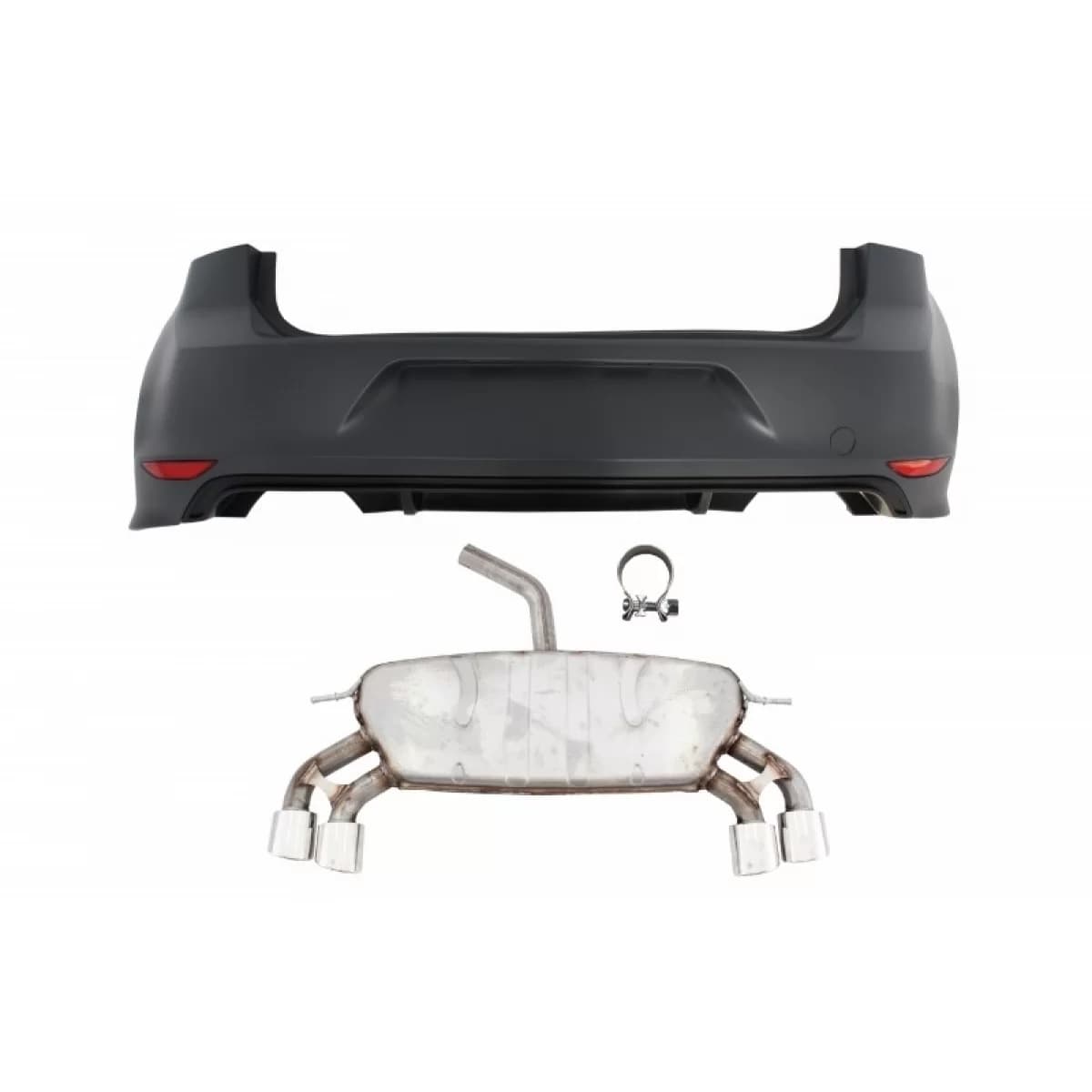 Rear Bumper with Complete Exhaust System suitable for VW Golf 7 VII MK7 (2013-2017) R Design