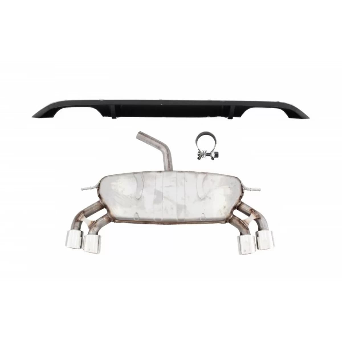 Rear Bumper Diffuser with Complete Exhaust System suitable for VW Golf 7 VII (2013-2016) R Design