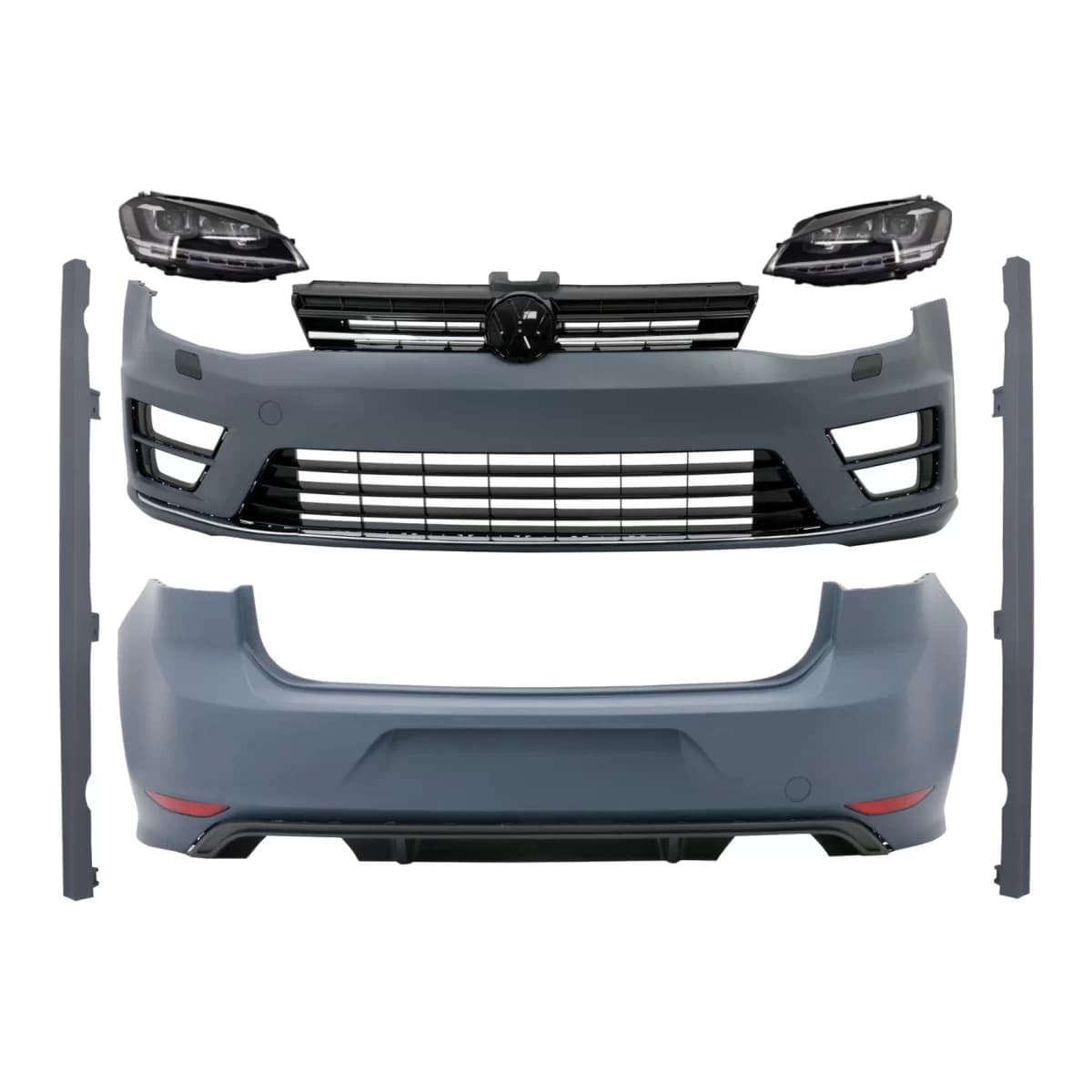 Complete Body Kit with Headlights LED Dynamic Sequential Turning Lights suitable for VW Golf 7 VII (11/2012-07/2017) R Design