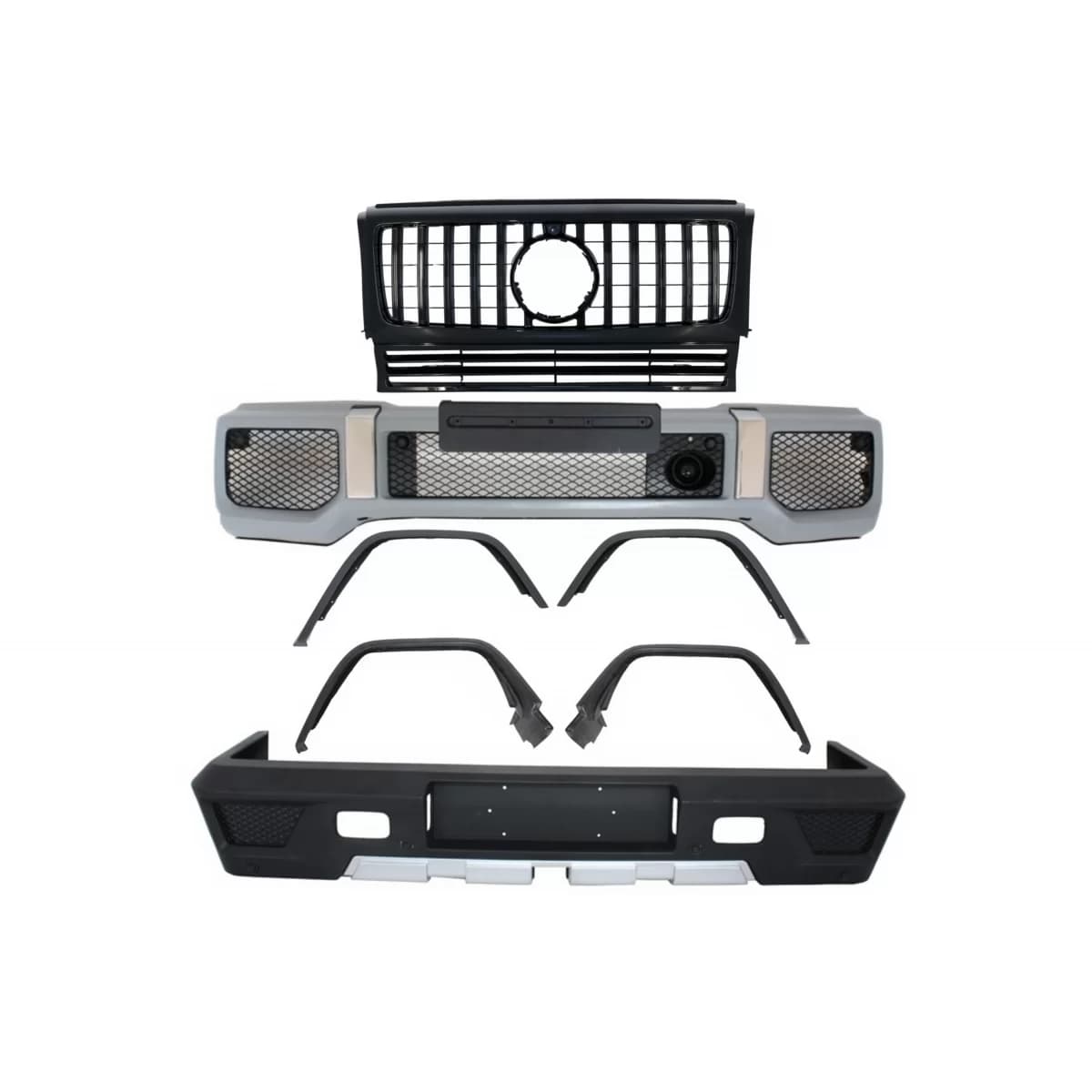 Complete Conversion Body Kit suitable for Mercedes G-Class W463 (1989-2017) G63 G65 Design with Front Grille Panamericana All Black