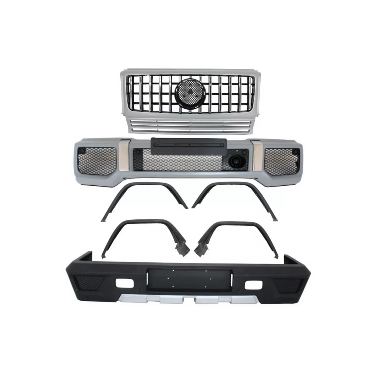 Complete Conversion Body Kit suitable for MERCEDES G-Class W463 (1989-2017) G63 G65 Design with Front Grille Panamericana Silver