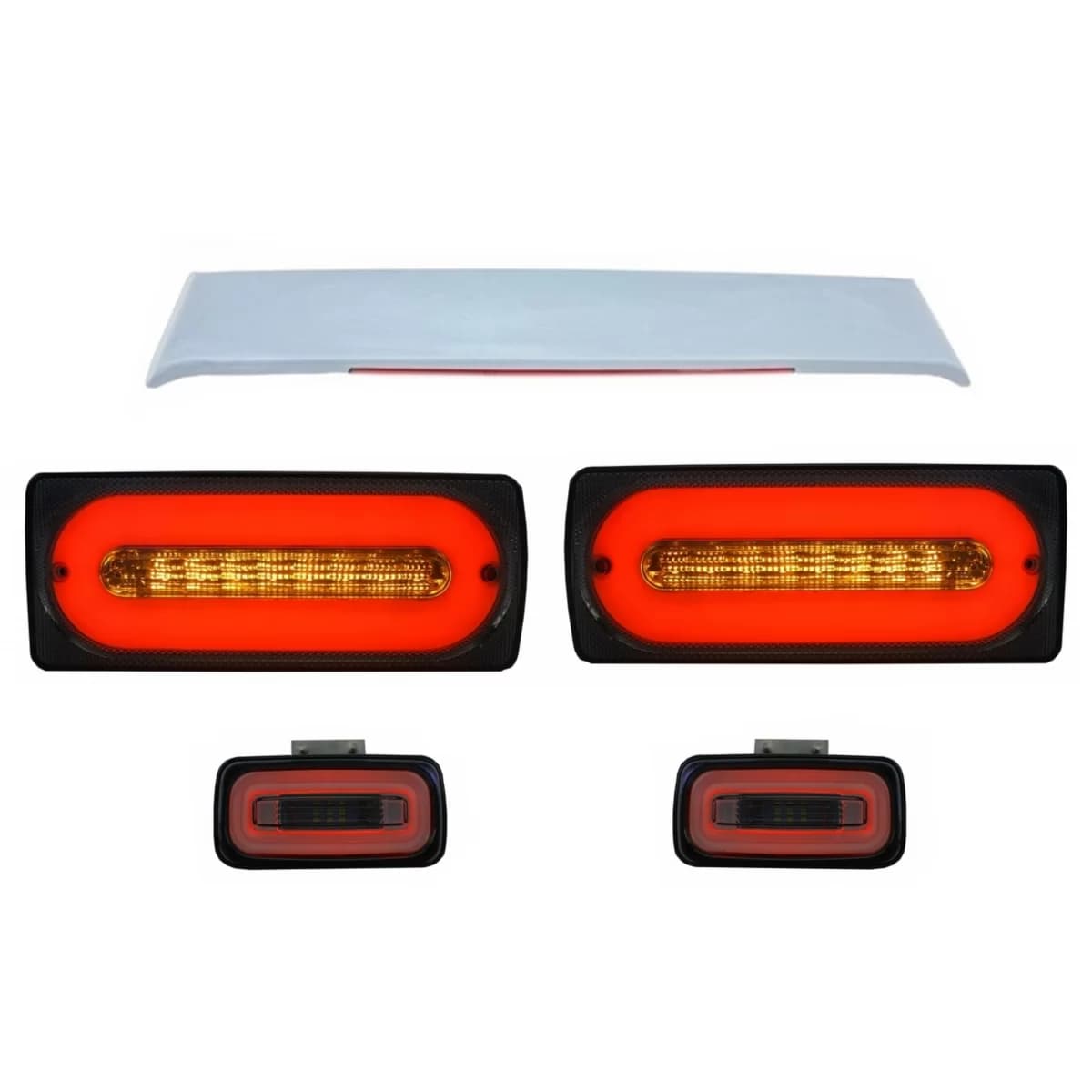 LED Taillights Light Bar with Rear Bumper Fog Lamp and Roof Spoiler suitable for Mercedes G-class W463 (1989-2015)