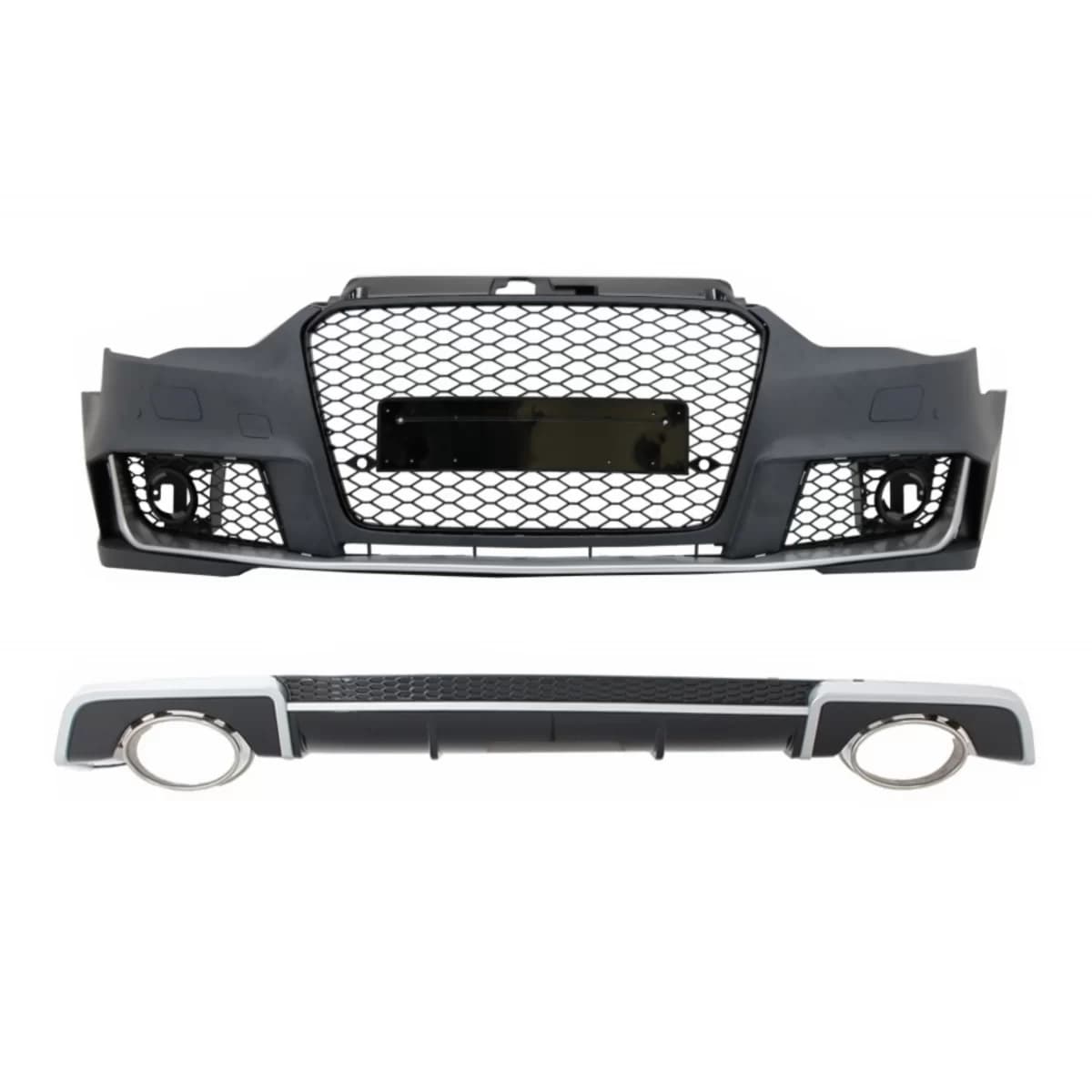 Body Kit with Diffuser and Exhaust Tips suitable for Audi A3 8V Sedan Cabrio (2012-2015) RS3 Design