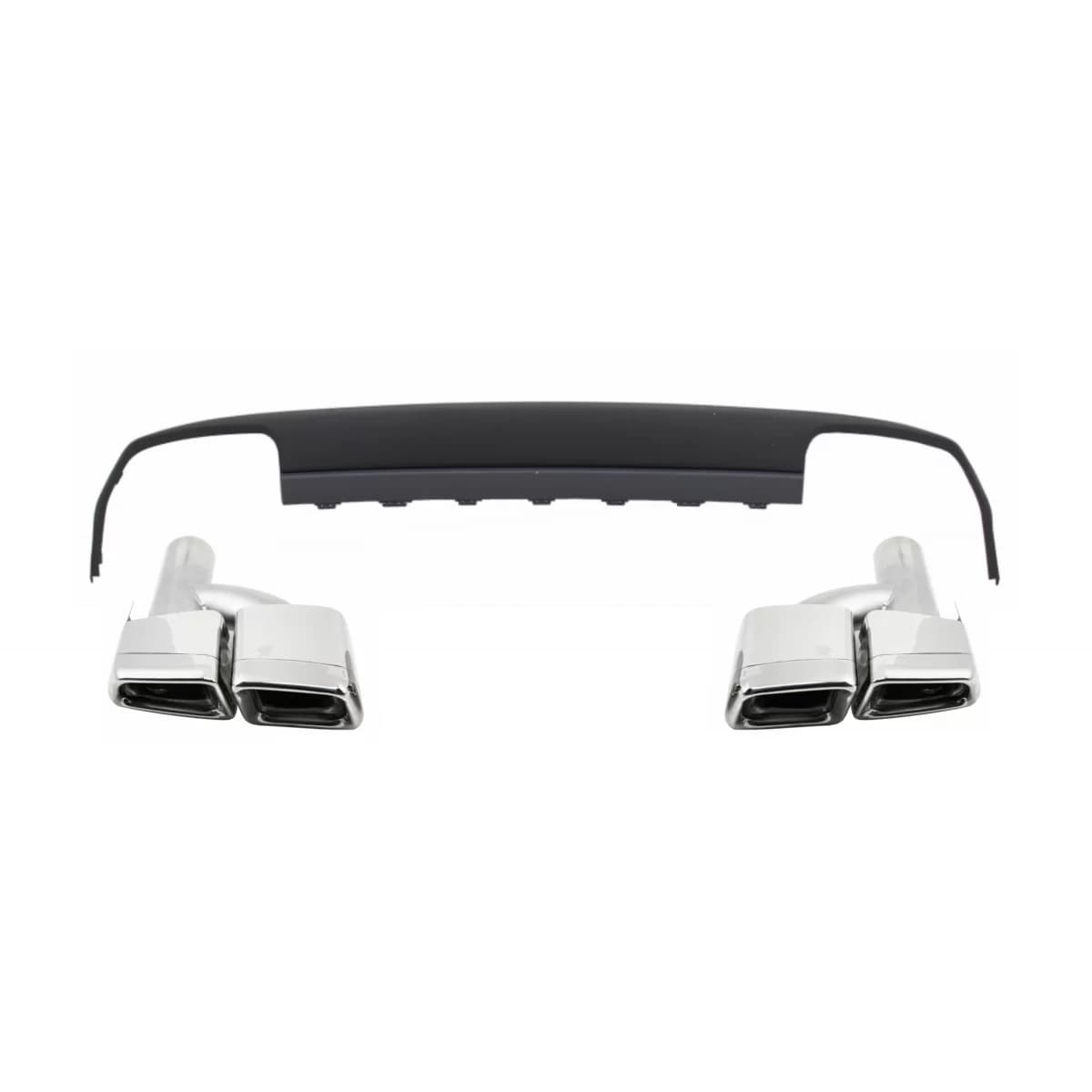Rear Bumper Diffuser with Exhaust Muffler Tips suitable for Mercedes E-class W212 Pre Facelift (2009-2013) E63 Design