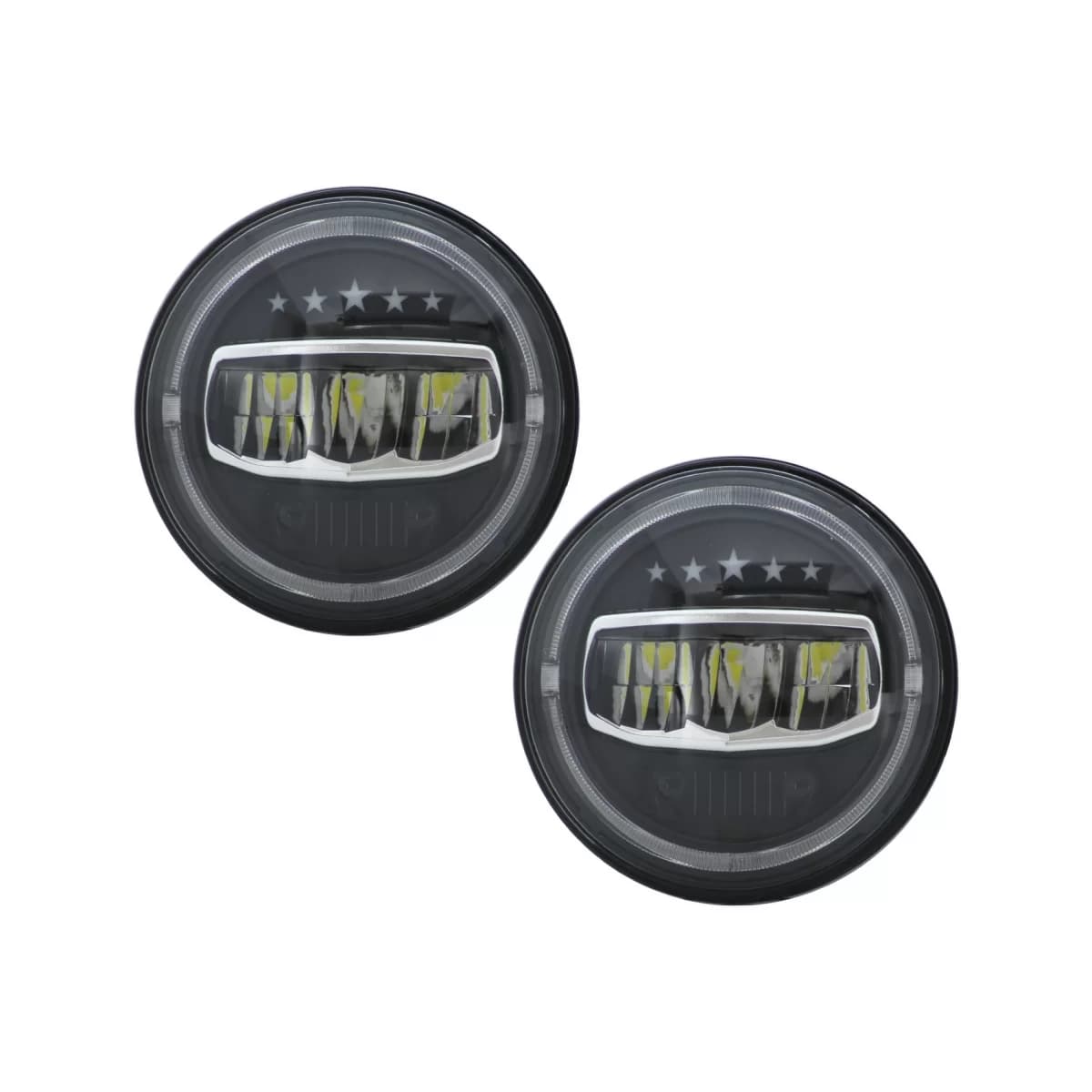 7 Inch CREE LED Headlights Angel Eye Halo DRL suitable for Jeep Wrangler JK TJ LJ JL (1997-2017) 5 Stars Design