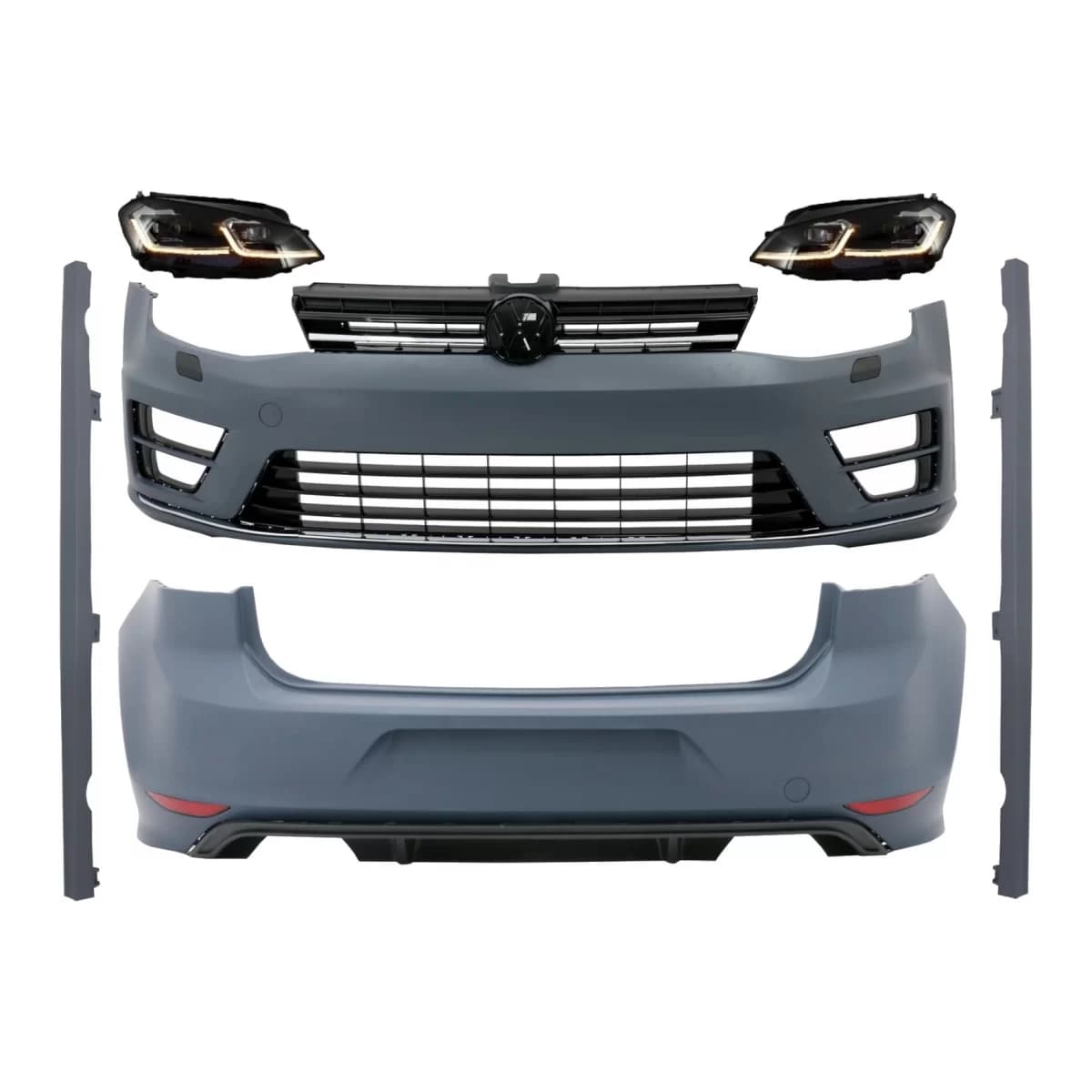 Complete Body Kit with G7.5 Look Headlights LED Dynamic Turning Lights suitable for VW Golf 7 VII (11/2012-07/2017) R Design