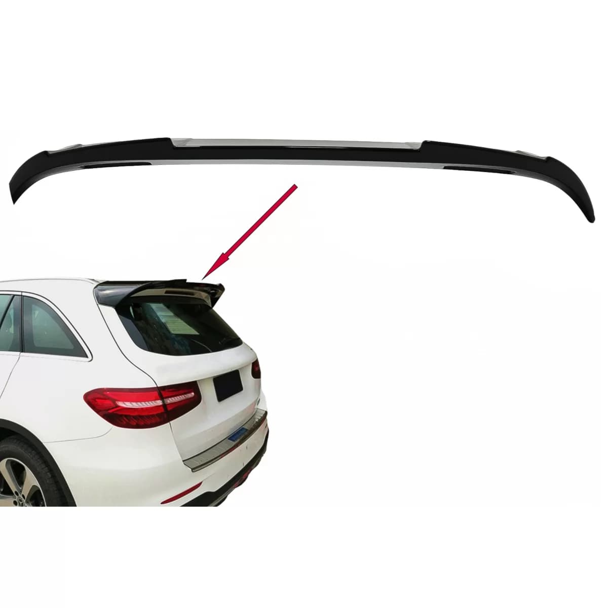 Rear Roof Spoiler Wing Add-on suitable for Mercedes GLC X253 SUV (2015-up) Piano Black
