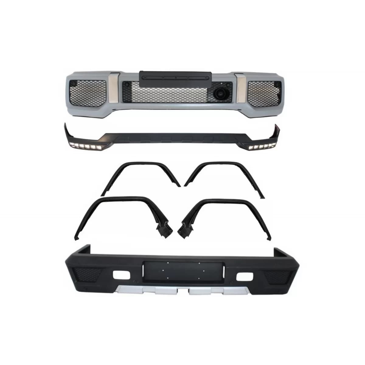 Complete Conversion Body Kit with Spoiler LED DRL Extension suitable for Mercedes G-Class W463 (1989-2017) G63 G65 Design