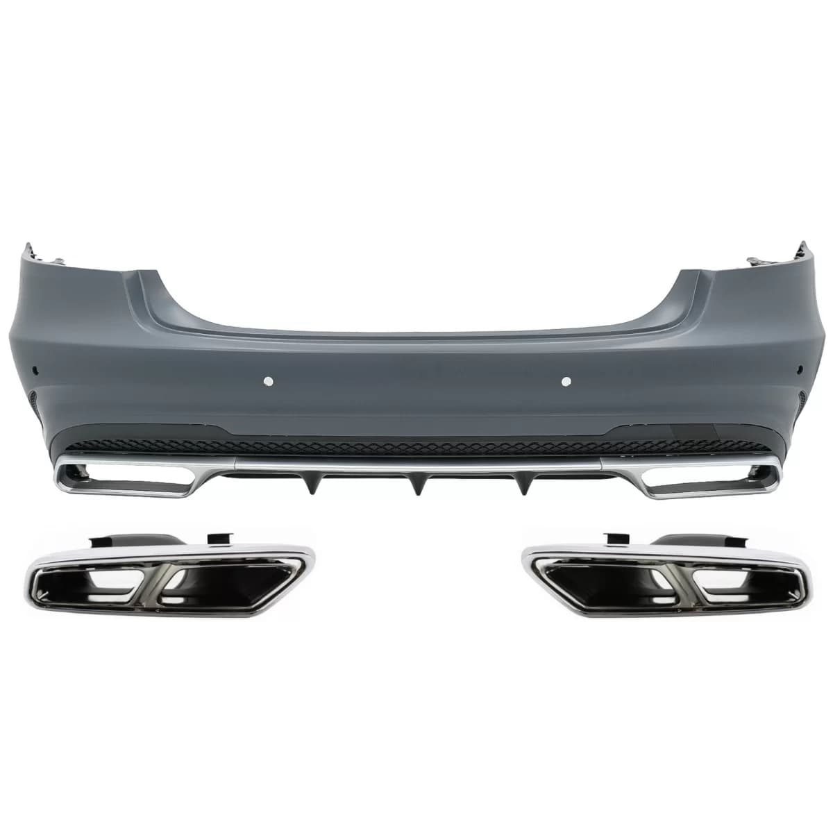 Rear Bumper with Exhaust Muffler Tips suitable for Mercedes E-Class W212 Facelift (2013-2016) E63 Design