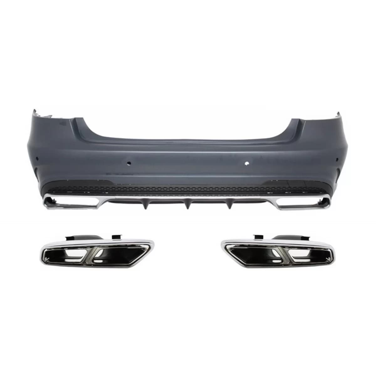 Rear Bumper with Exhaust Muffler Tips suitable for MERCEDES E-Class W212 Facelift (2013-2016) E63 Design