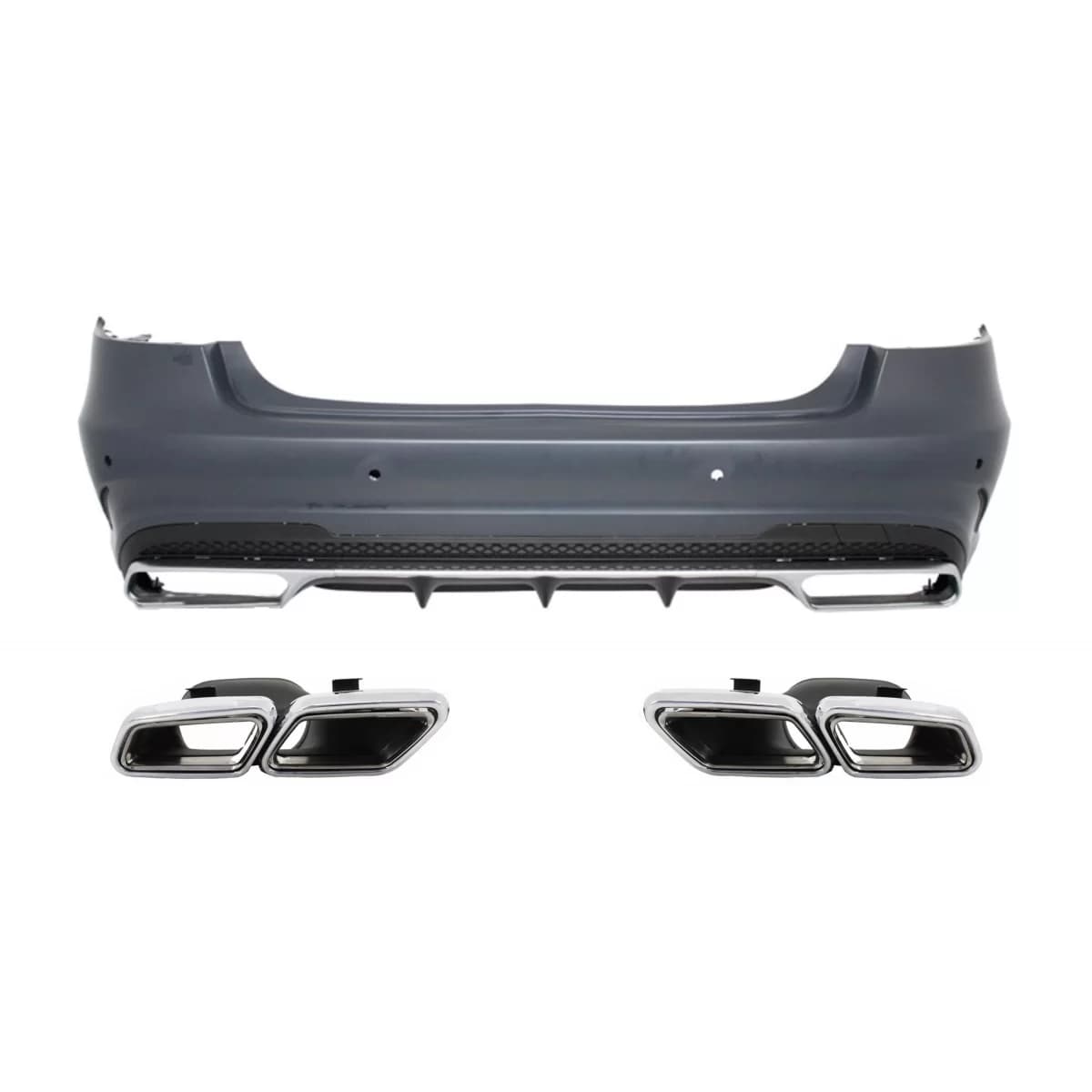 Rear Bumper with Exhaust Muffler Tips suitable for MERCEDES Benz W212 E-Class Facelift (2013-up)