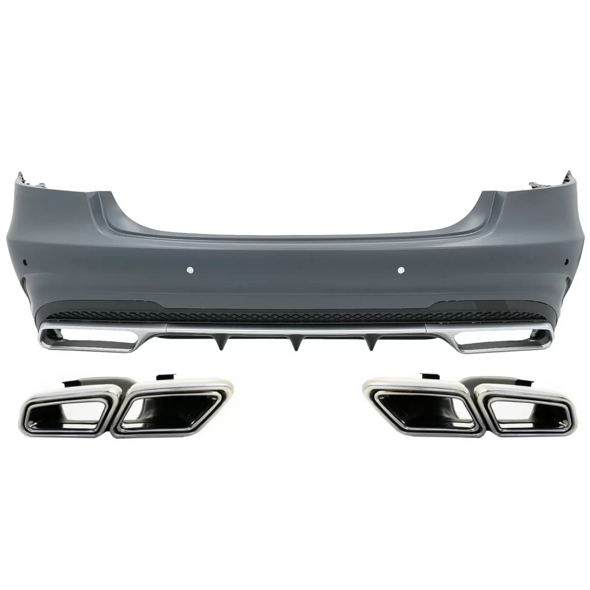 Rear Bumper with Exhaust Muffler Tips suitable for Mercedes E-Class W212 Facelift (2013-2016)