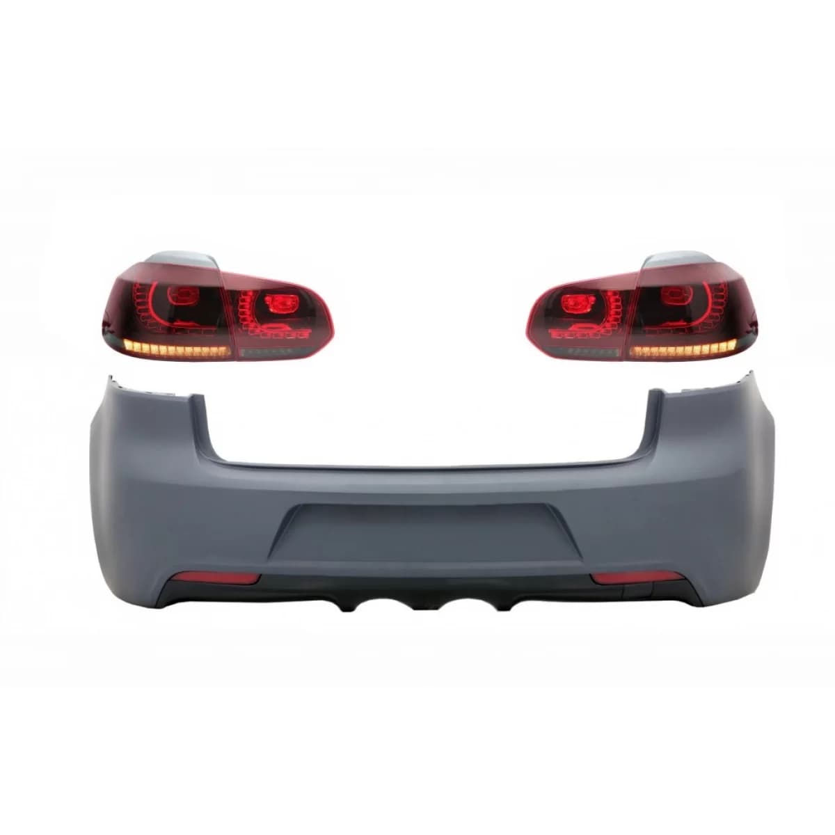 Rear Bumper and Taillights Full LED Turning Light Static Red Smoke suitable for VW Golf VI (2008-2013) R20 Design