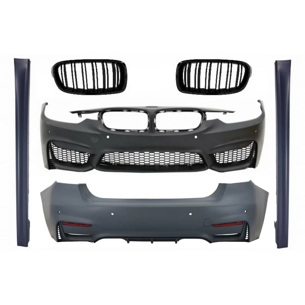Body Kit suitable for BMW 3 Series F30 (2011-2015) F30 LCI (2016-2019) with Central Grilles Double Stripe M3 Sport Design
