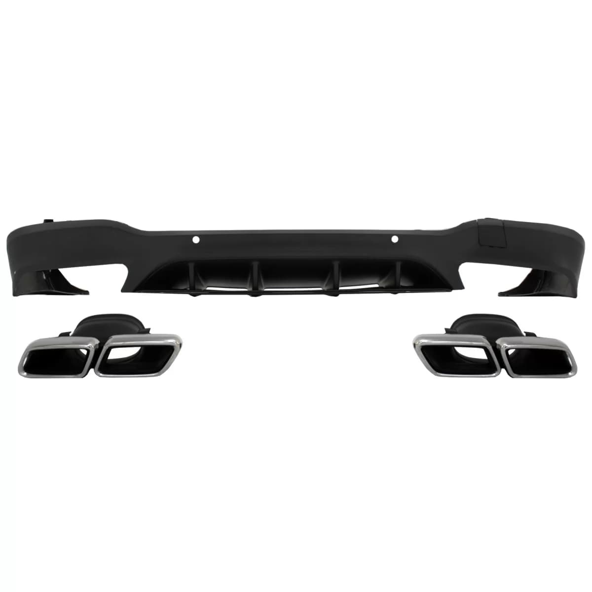 Rear Diffuser suitable for Mercedes GLC X253 SUV (2015-07.2019) GLC63 Exhaust Muffler Tips Silver