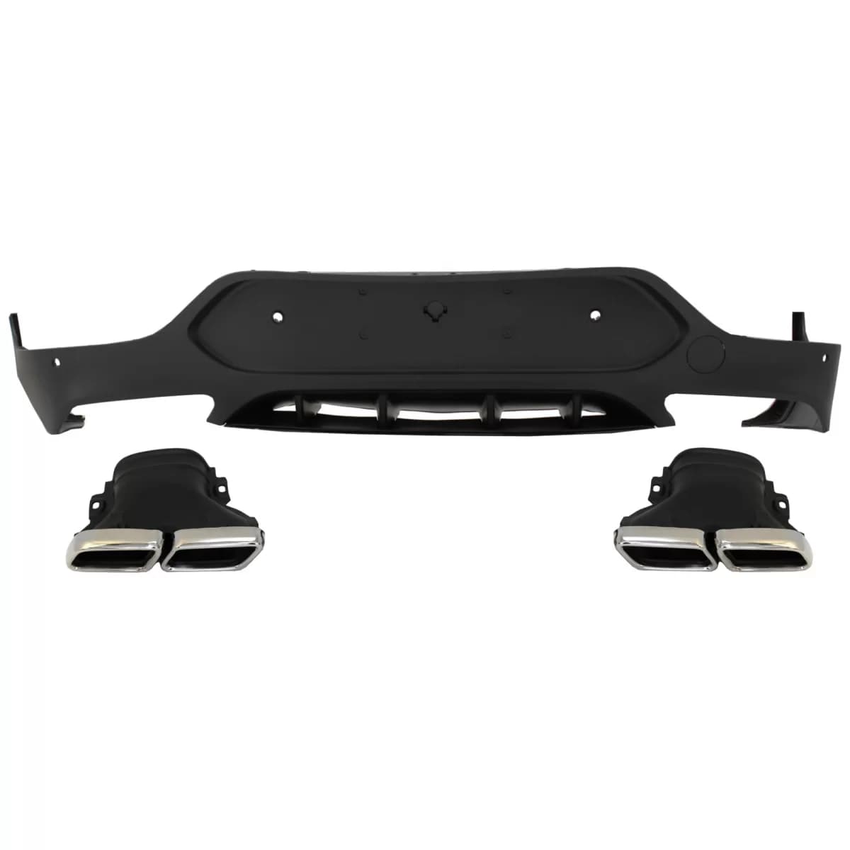 Rear Diffuser with Exhaust Muffler Tips suitable for Mercedes GLC Coupe C253 Sport Line (2015-2019) GLC63 Design Chrome Tips