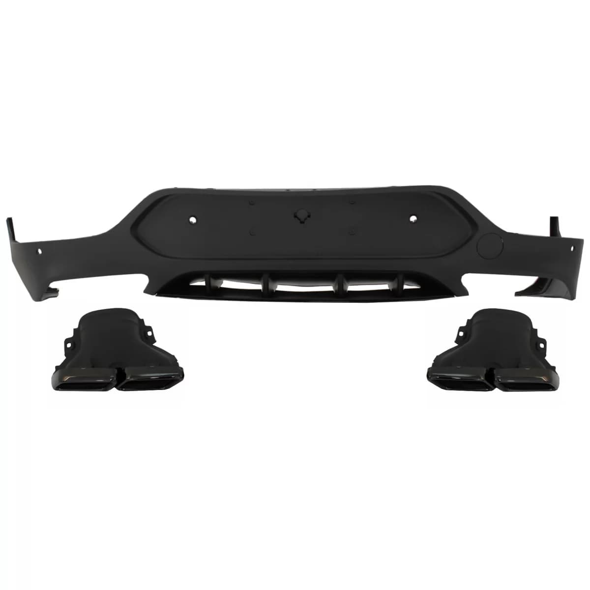 Rear Diffuser with Exhaust Muffler Tips suitable for Mercedes GLC Coupe C253 Sport Line (2015-2019) GLC63 Design Black Tips
