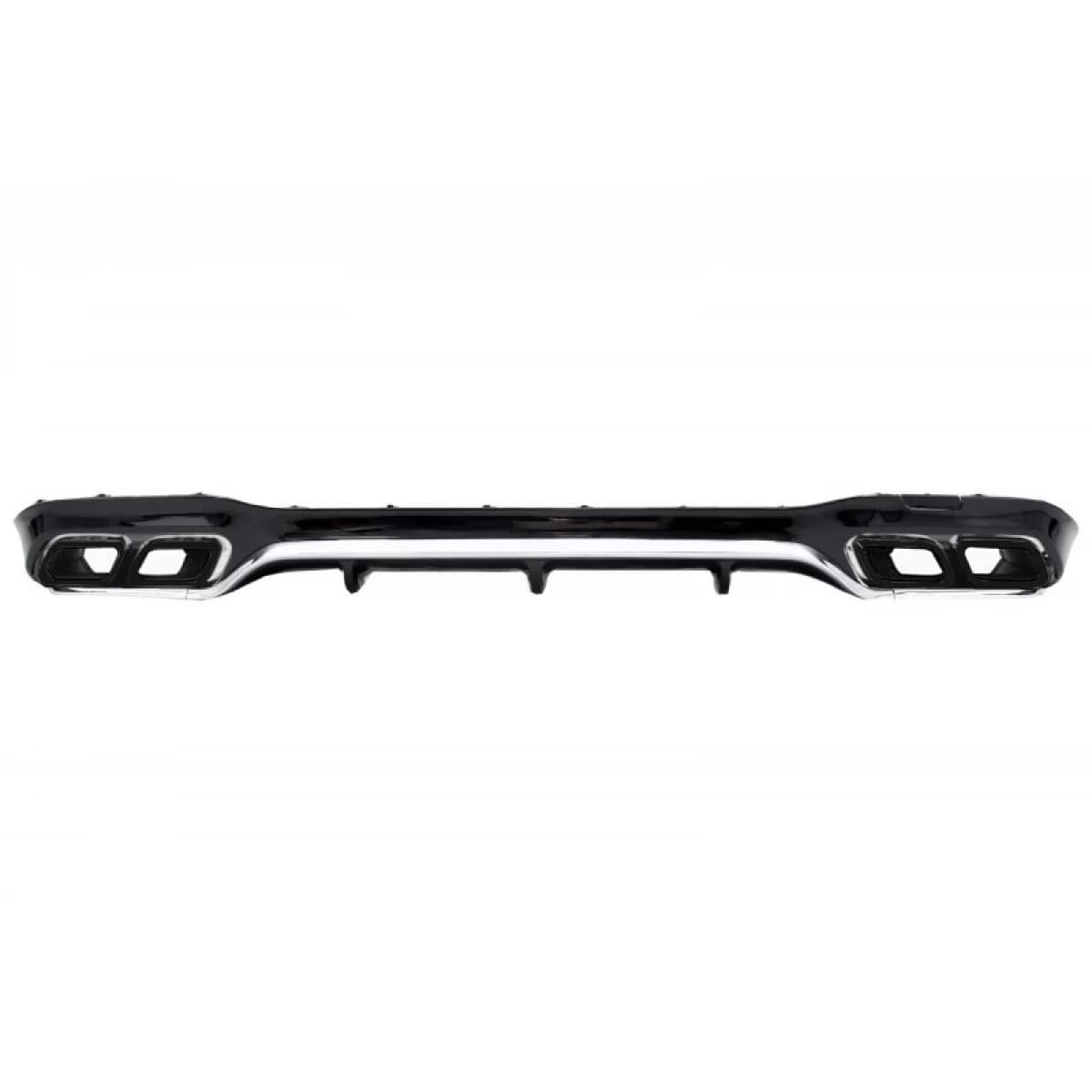 Rear Bumper Air Diffuser with Exhaust Muffler Tips Black suitable for Mercedes E-Class W213 AMG Line (2016-2019) E63 Design