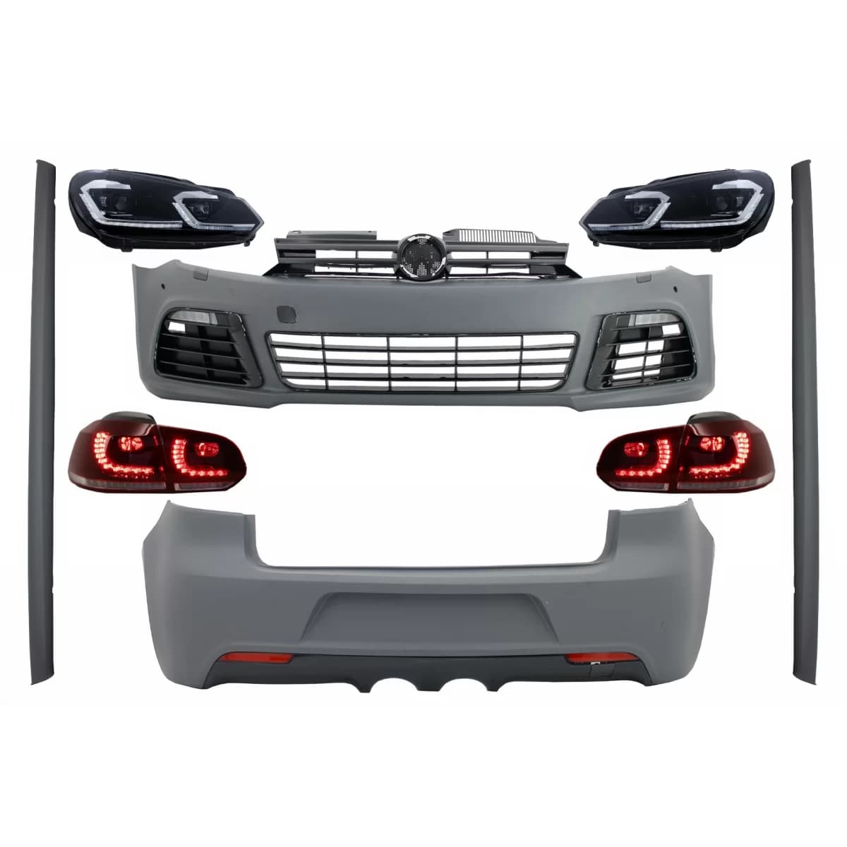 Complete Body Kit suitable for VW Golf VI 6 MK6 (2008-2013) R20 Design with Dynamic Sequential Turning Light