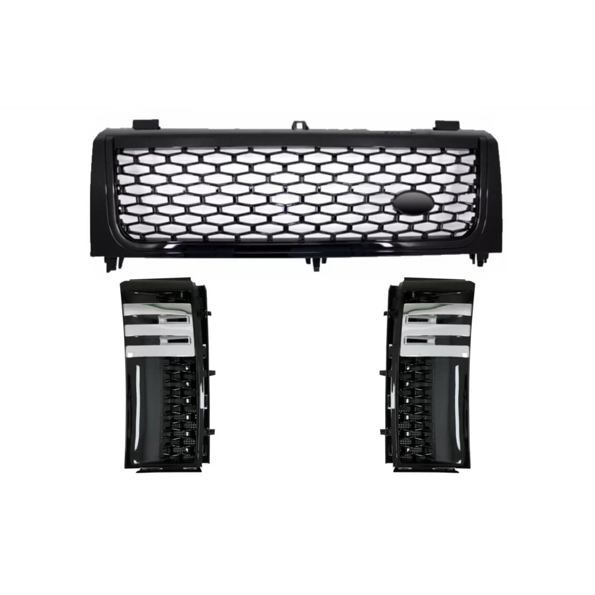 Central Grille with Side Vents Grilles suitable for Land Range Rover Vogue III L322 (2002-2005) All Black Autobiography Supercharged Edition