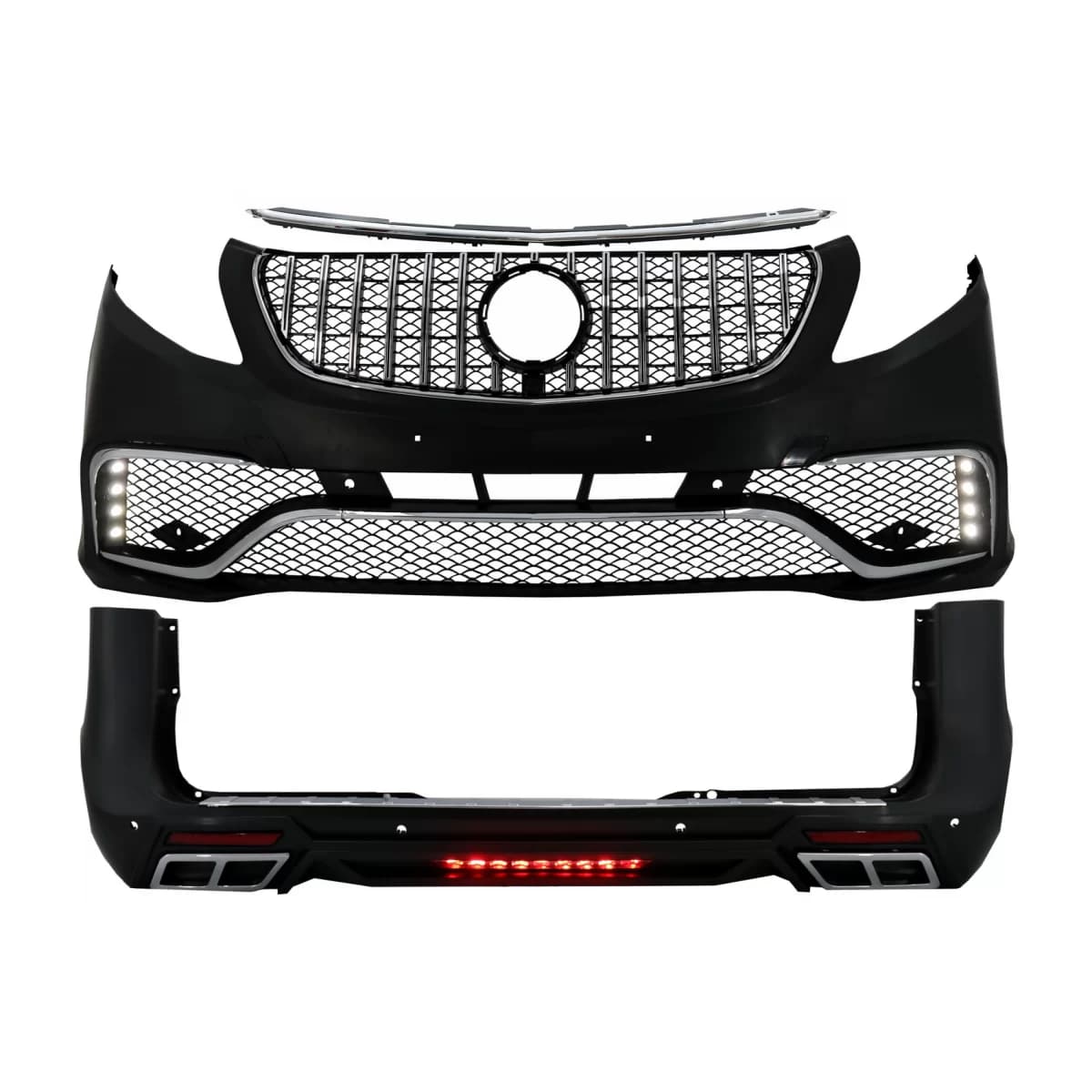 Body Kit suitable for Mercedes V-Class W447 (2014-Up) with Central Grille and Trunk Foot Plate