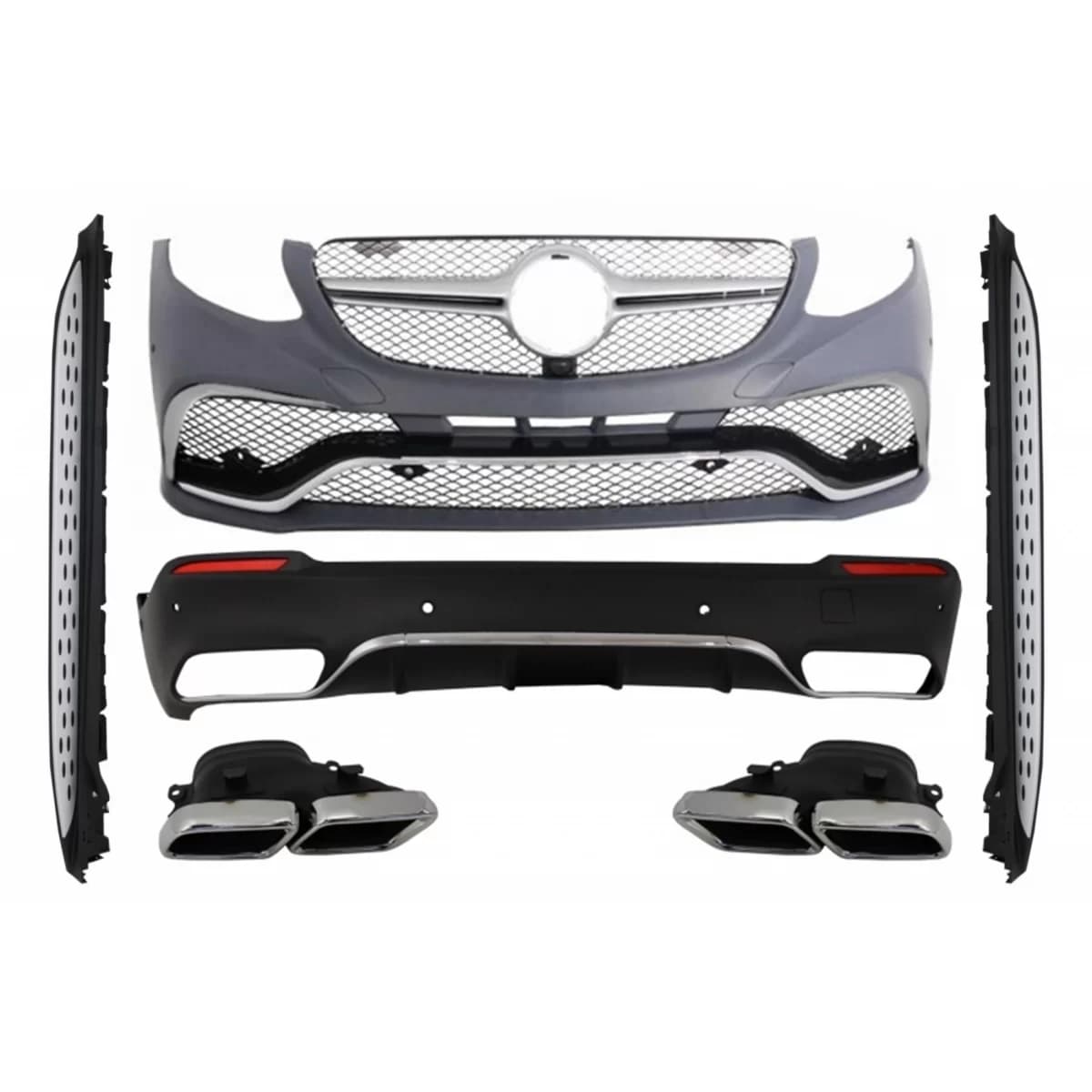 Complete Body Kit suitable for Mercedes GLC SUV X253 (2015-07.2019) GLC63 Design with Running Boards