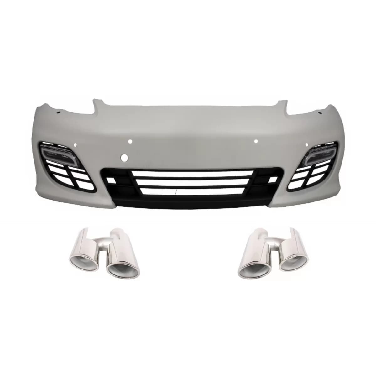 Front Bumper with Exhaust Muffler Tips suitable for PORSCHE 970 Panamera (2010-2013) Turbo/GTS Design