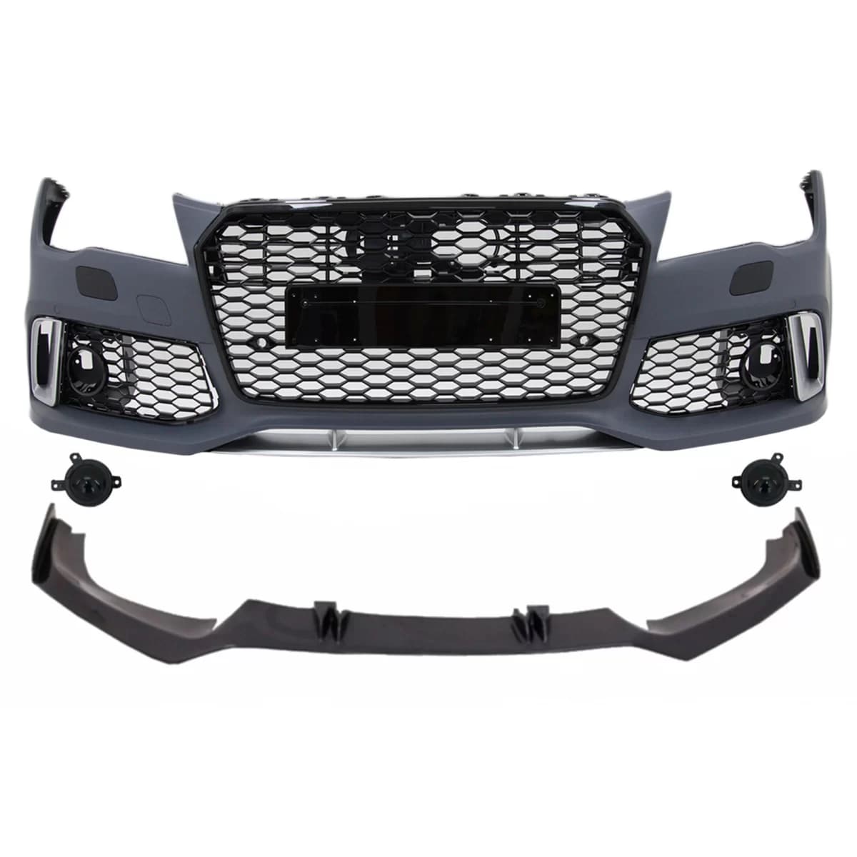 Front Bumper with Spoiler Lip Real Carbon suitable for Audi A7 4G Pre-Facelift (2010-2014) RS7 Design