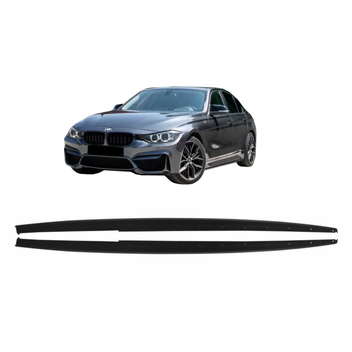 Side Skirts Lip Extensions suitable for BMW 3 Series F30 F31 (2011-Up) M-Performance Design Add-on