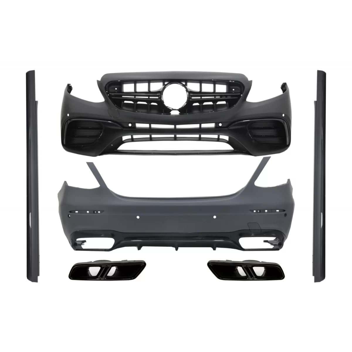 Body Kit suitable for Mercedes E-Class W213 (2016-2019) E63 Design with Exhaust Muffler Tips Black