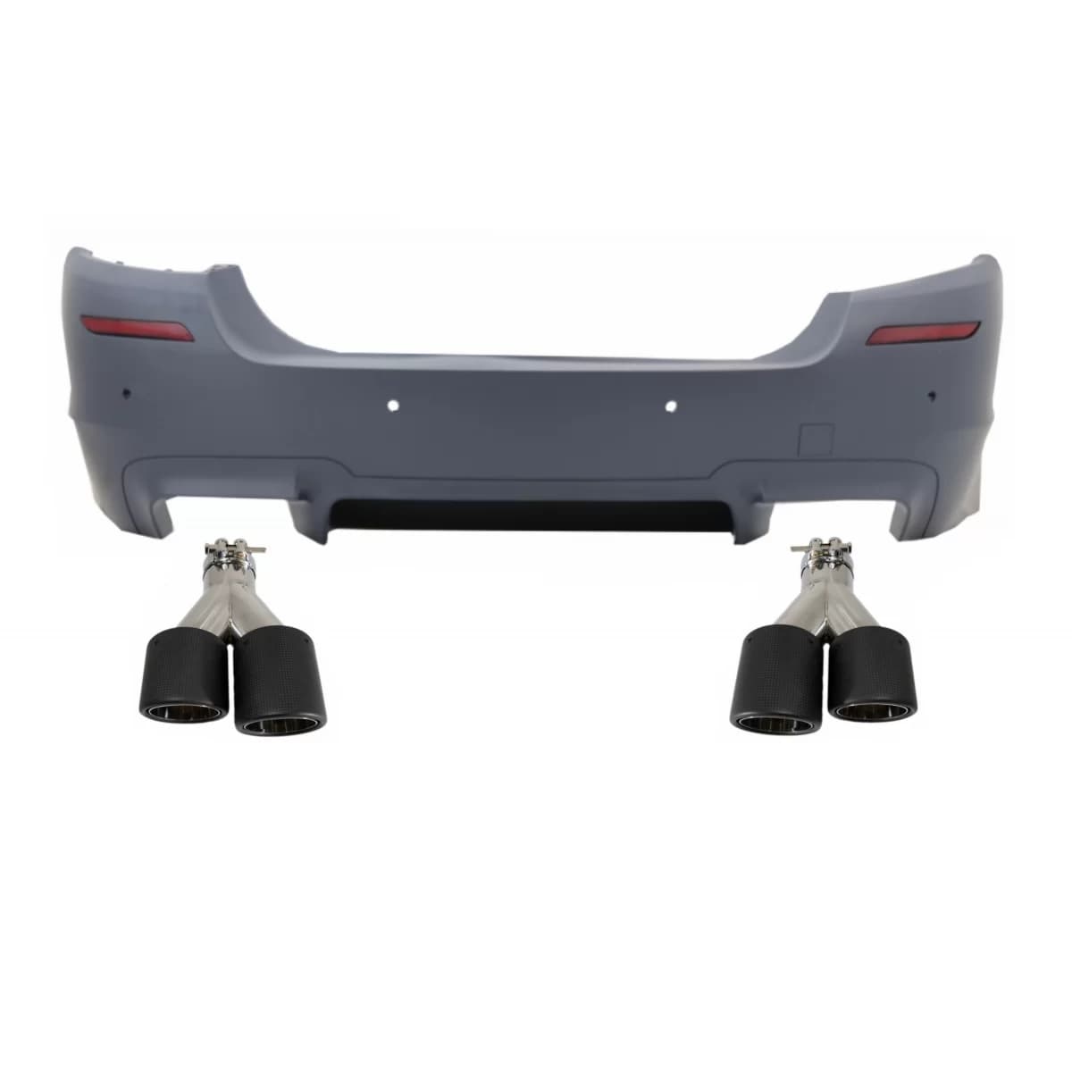Rear Bumper suitable for BMW 5 Series F10 (2011-2017) with Dual Twin Exhaust Muffler Tips Carbon Fiber M5 Design