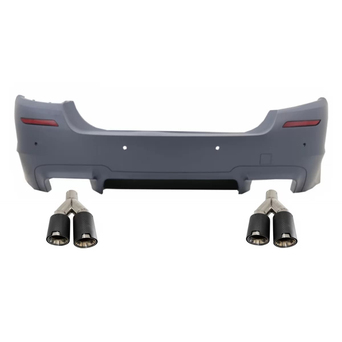 Rear Bumper suitable for BMW 5 Series F10 (2011-2017) with Dual Twin Exhaust Muffler Tips Carbon Fiber M5 Design