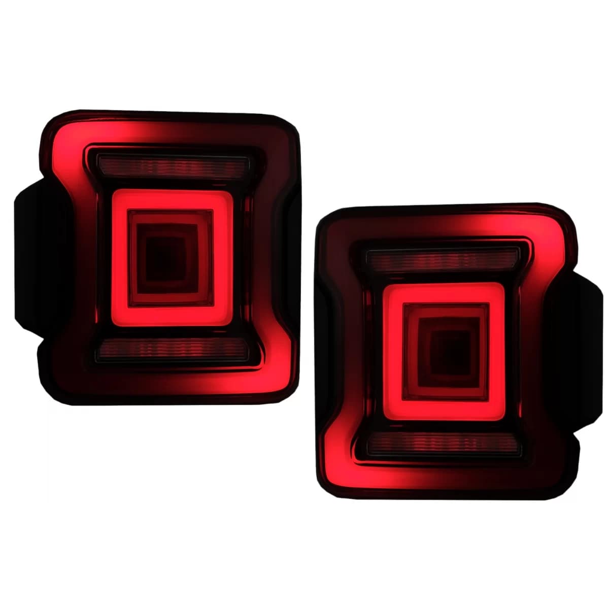 Full LED Taillights suitable for Jeep Wrangler IV JL/JLU (2018-up) RED with Dynamic StartUp and Sequential Turning Lights