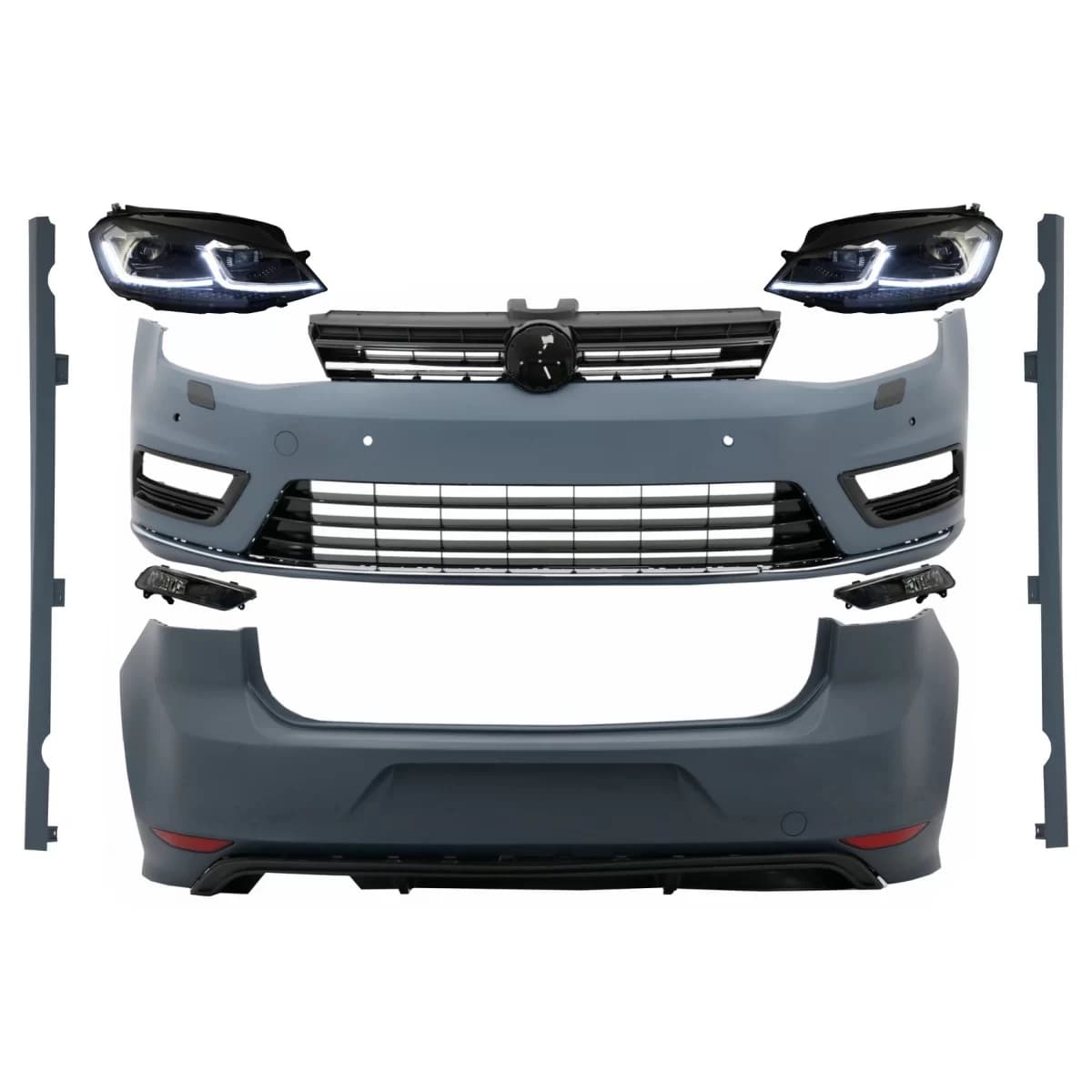 Complete Body Kit suitable for VW Golf 7 VII (2012-2017) With LED Headlights Sequential Dynamic Turning Lights R-line Look