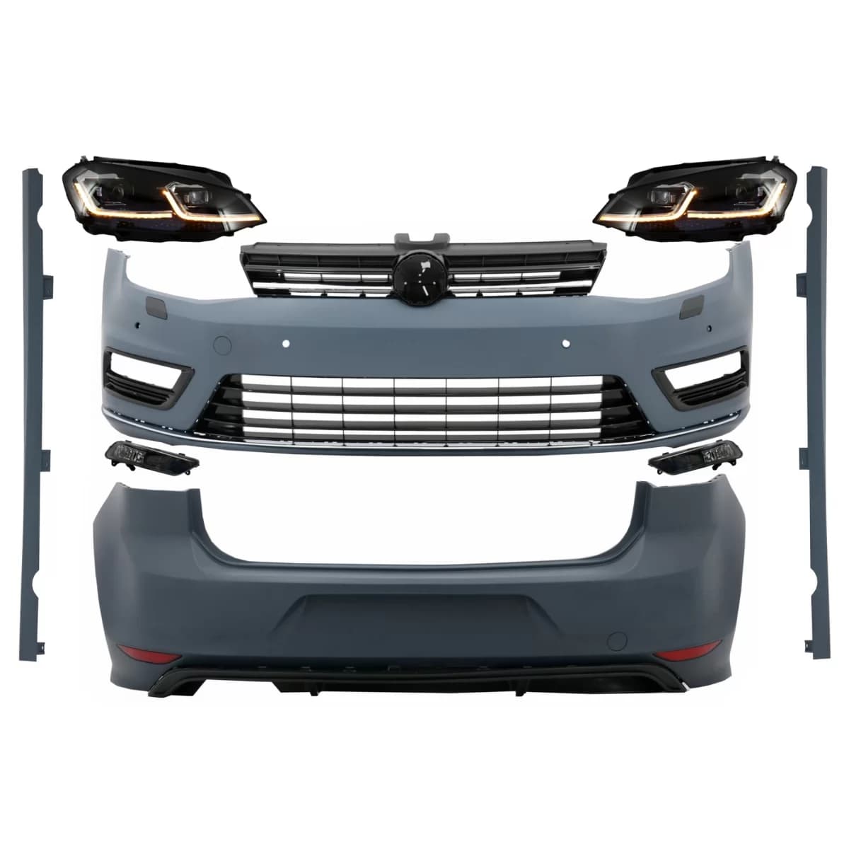 Complete Body Kit suitable for VW Golf 7 VII (2012-2017) With LED Headlights Sequential Dynamic Turning Lights R-line Look