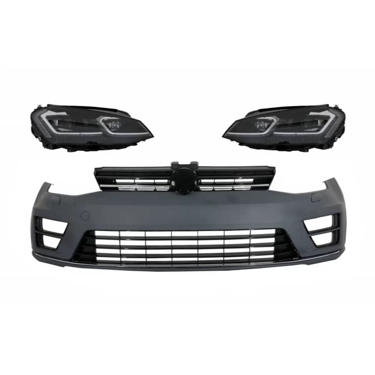 Front Bumper with LED Headlights Bi-Xenon Sequential Dynamic Turning Lights suitable for VW Golf VII 7 (2013-2017) Facelift G7.5 R-Line Look